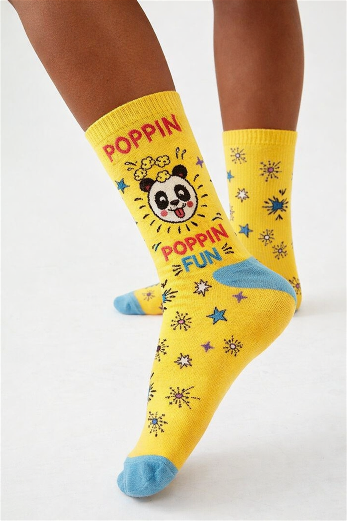 Unisex Desenli Soket Çorap Sarı