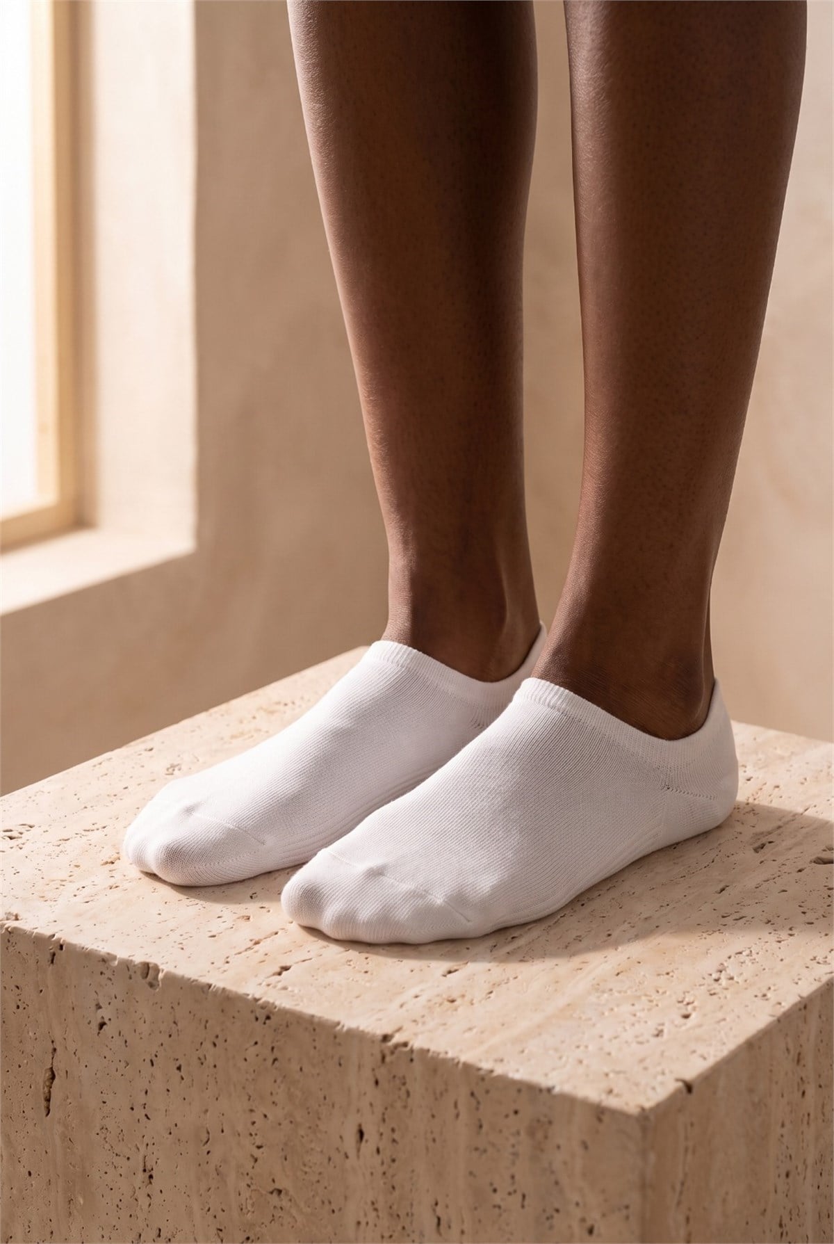 Unisex Sneaker Step Çorap Beyaz