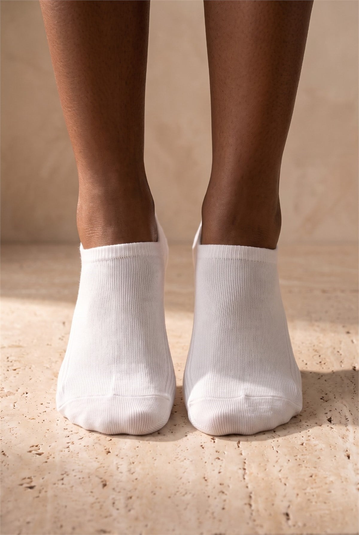 Unisex Sneaker Step Çorap Beyaz