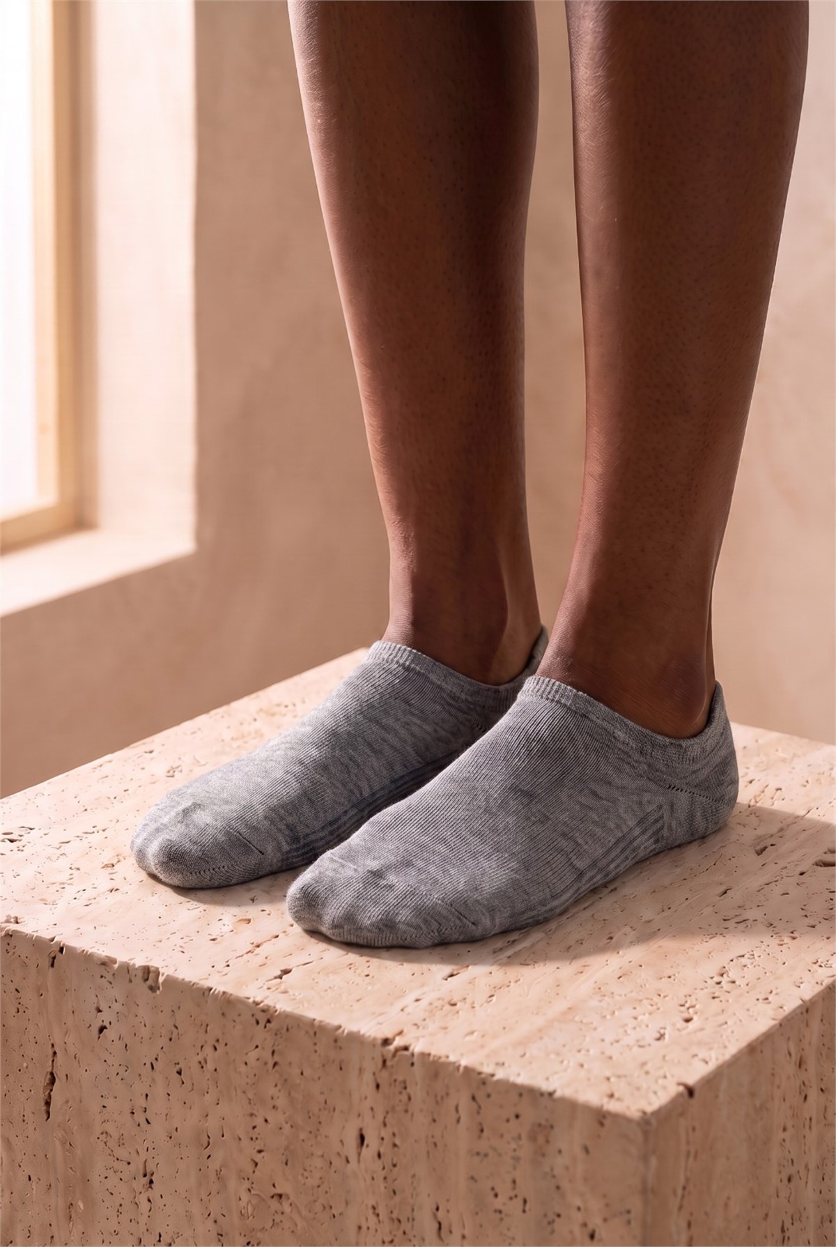 Unisex Sneaker Step Çorap Koyu Gri