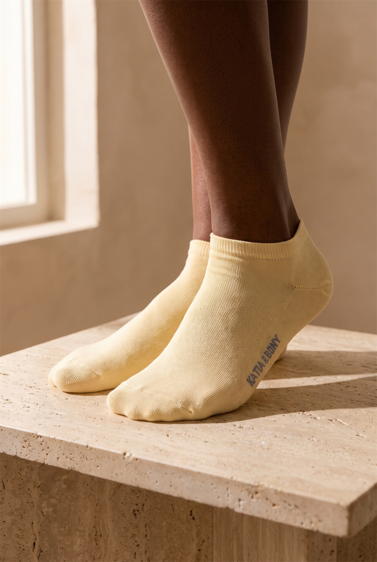 Unisex Step Çorap Hardal