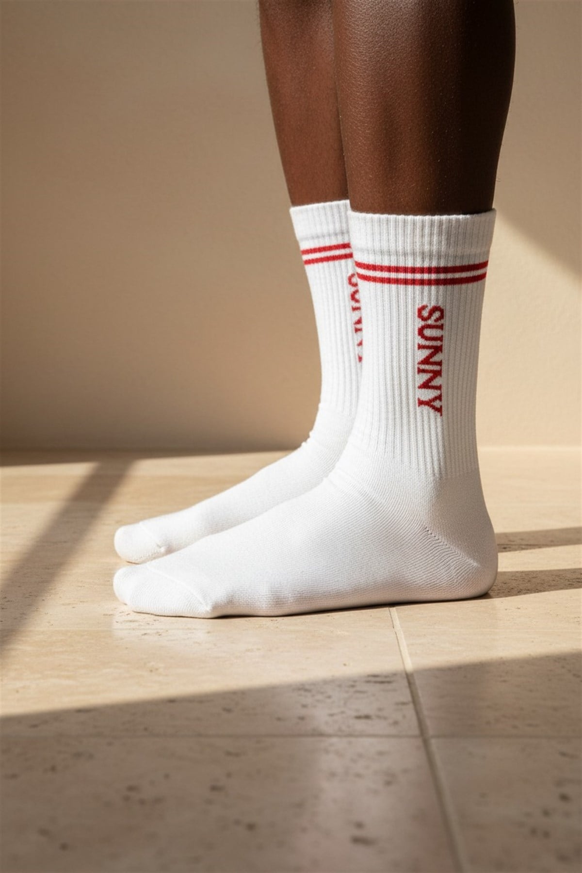 Unisex Sunny Yazılı Soket Çorap
