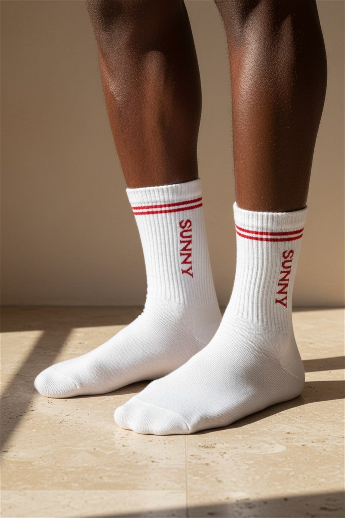 Unisex Sunny Yazılı Soket Çorap