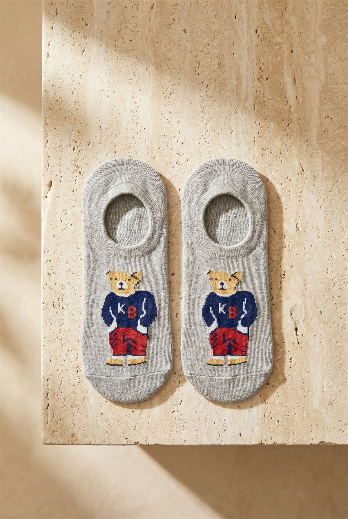 Unisex Teddy Desenli 5li Sneaker Çorap