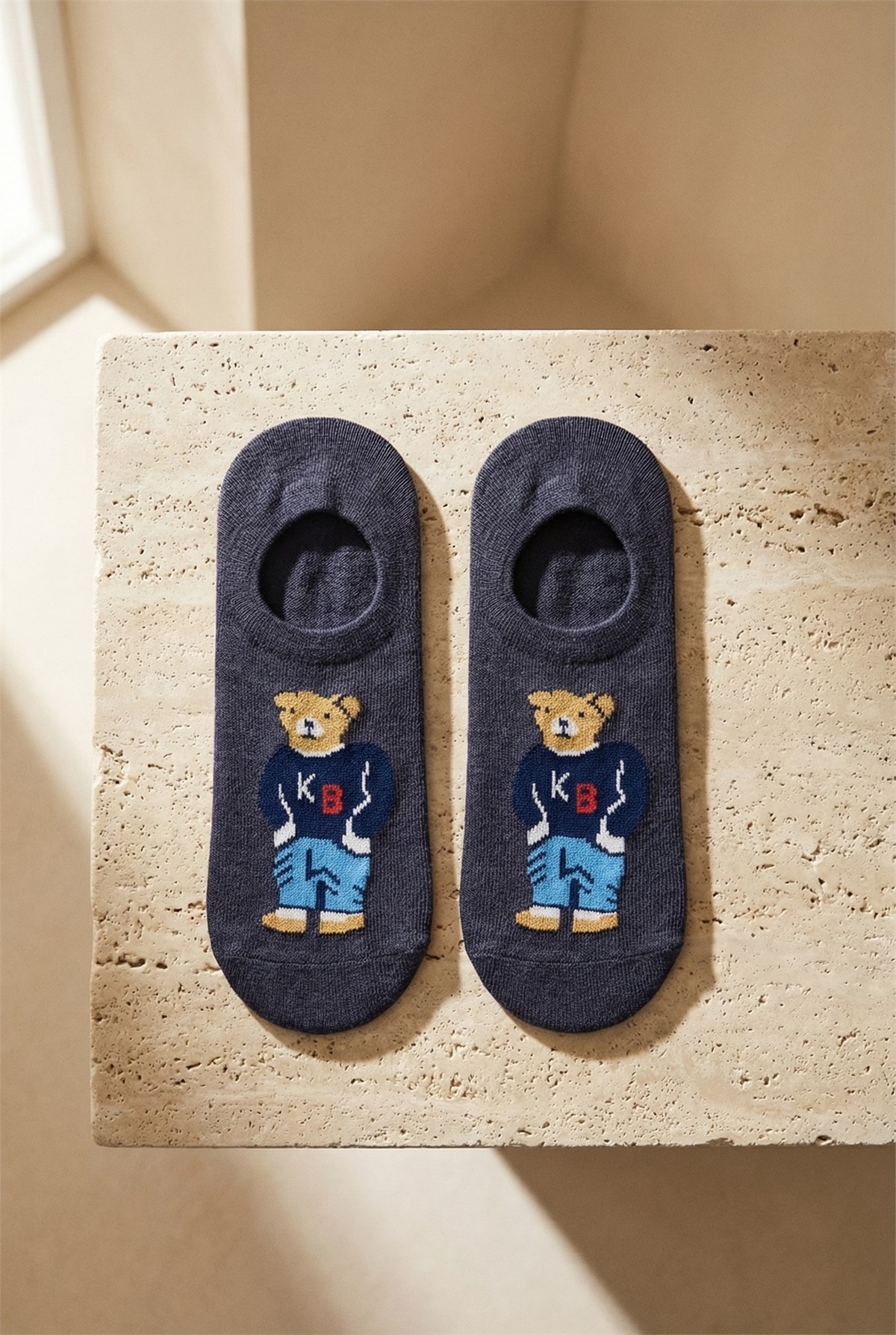 Teddy Unısex Invısıble Socks Navy Blue