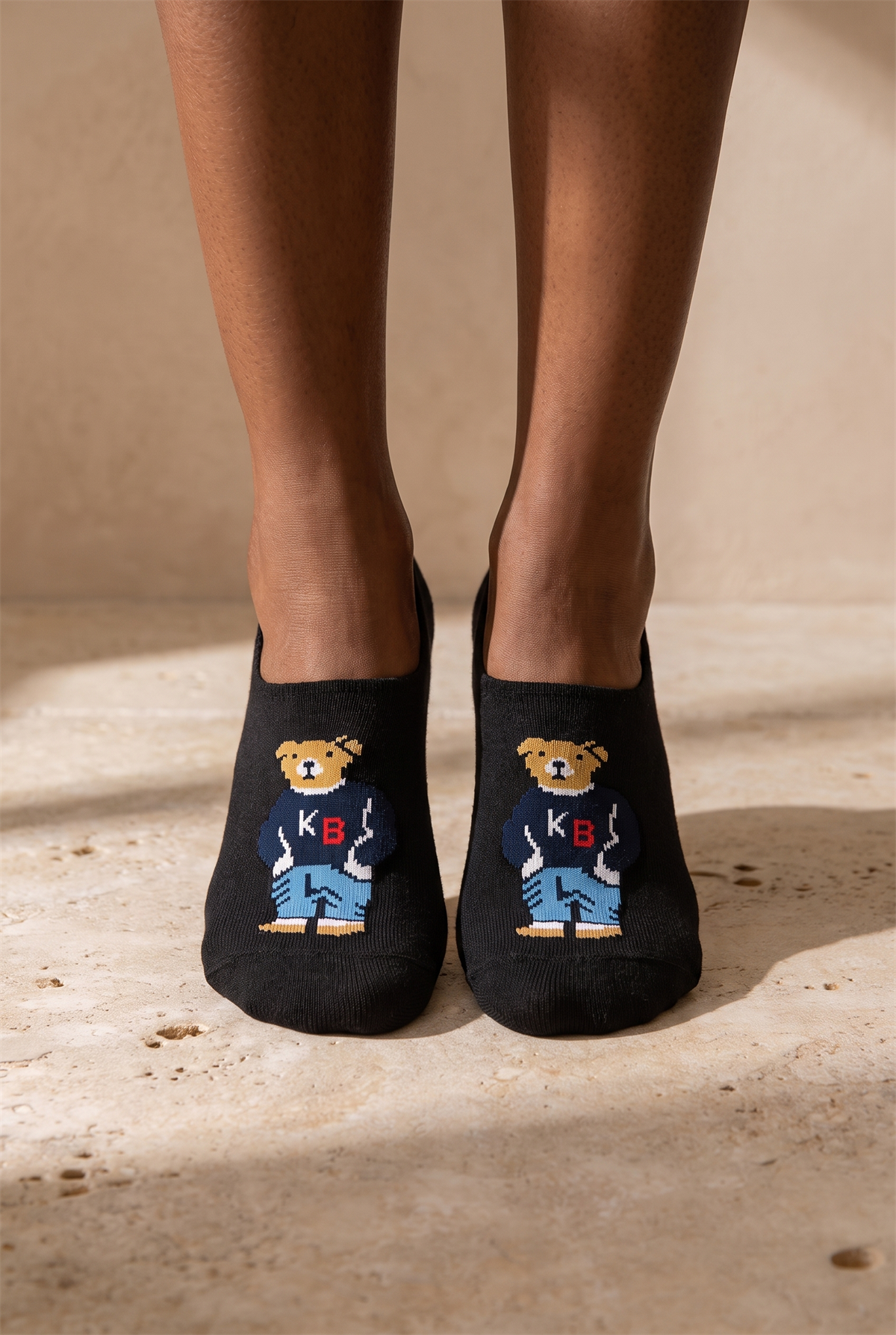 Teddy Unısex Invısıble Socks Black