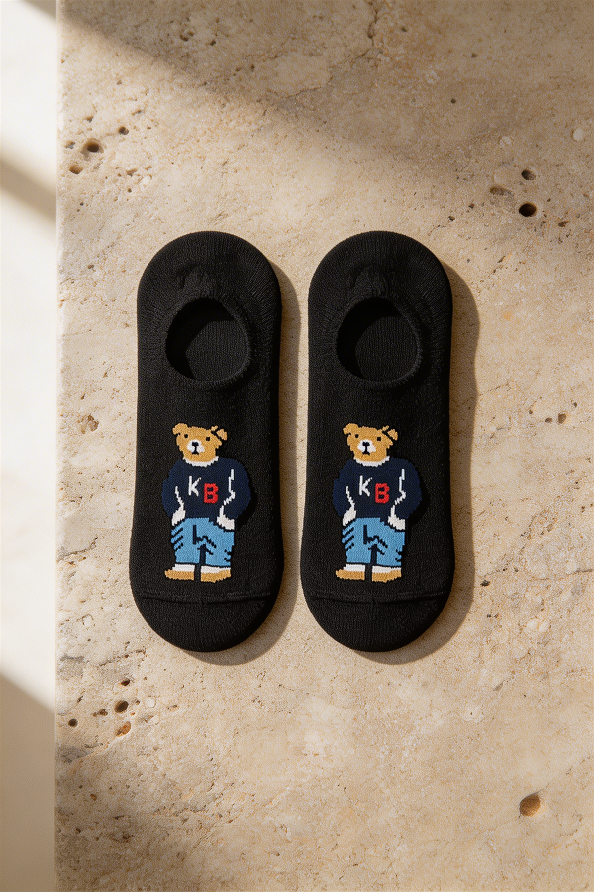 Teddy Unısex Invısıble Socks Black