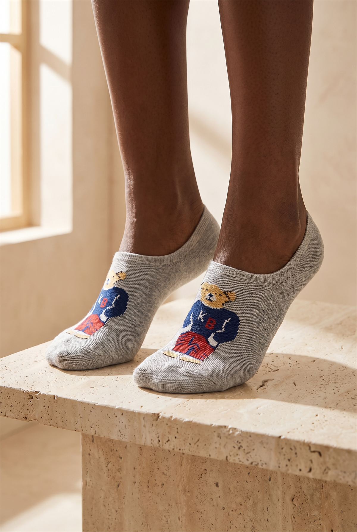Teddy Unısex Invısıble Socks Gray