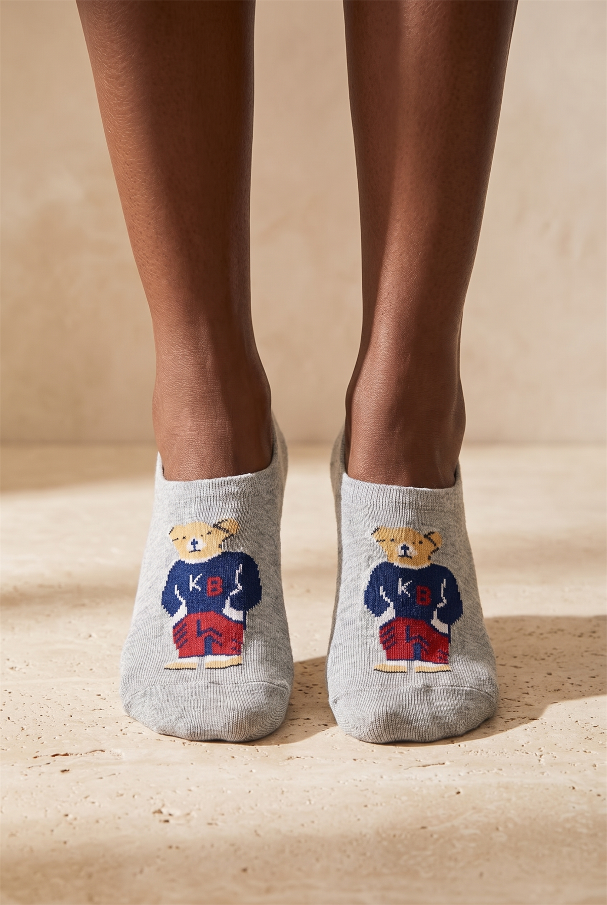 Teddy Unısex Invısıble Socks Gray