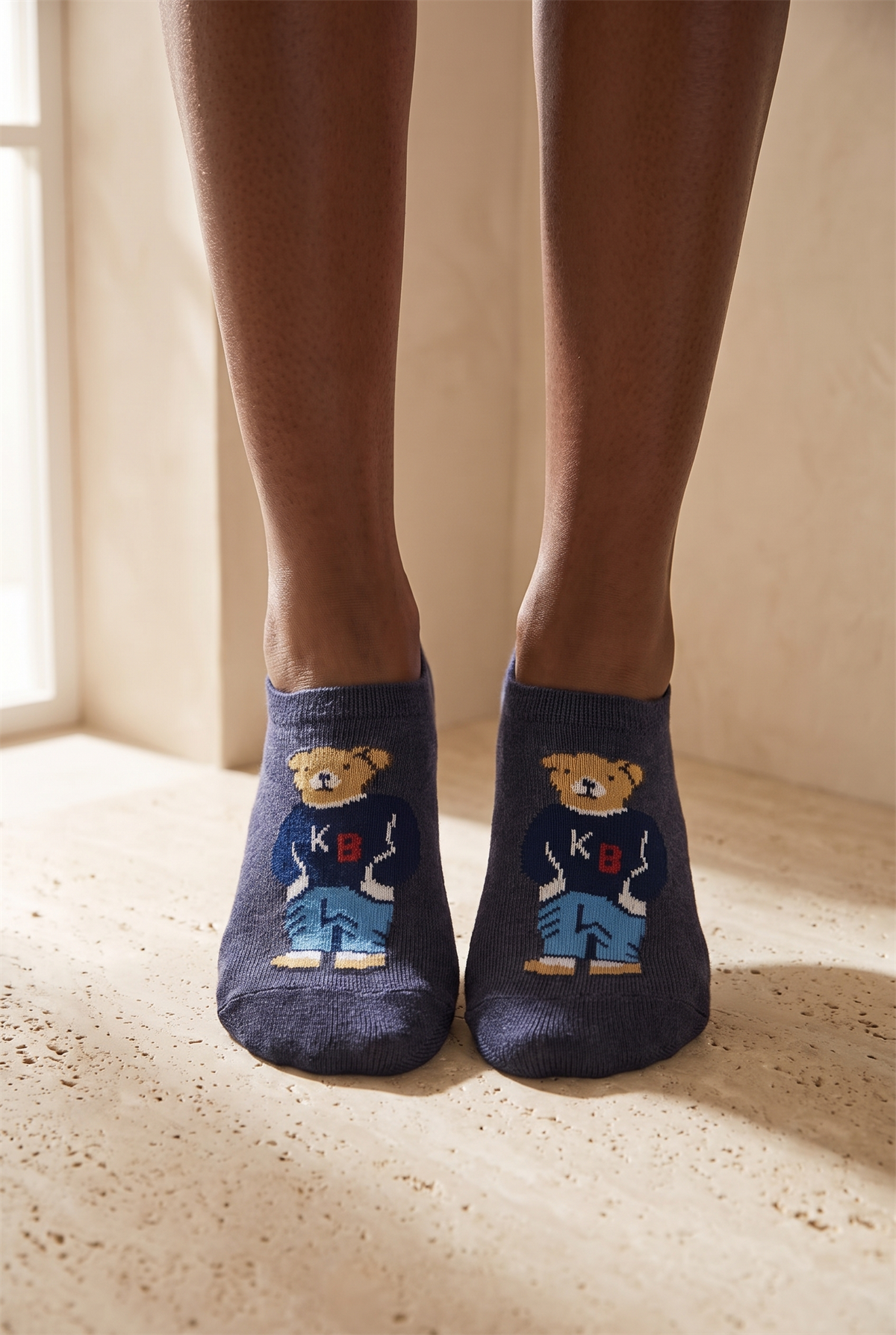 Teddy Unısex Invısıble Socks Navy Blue