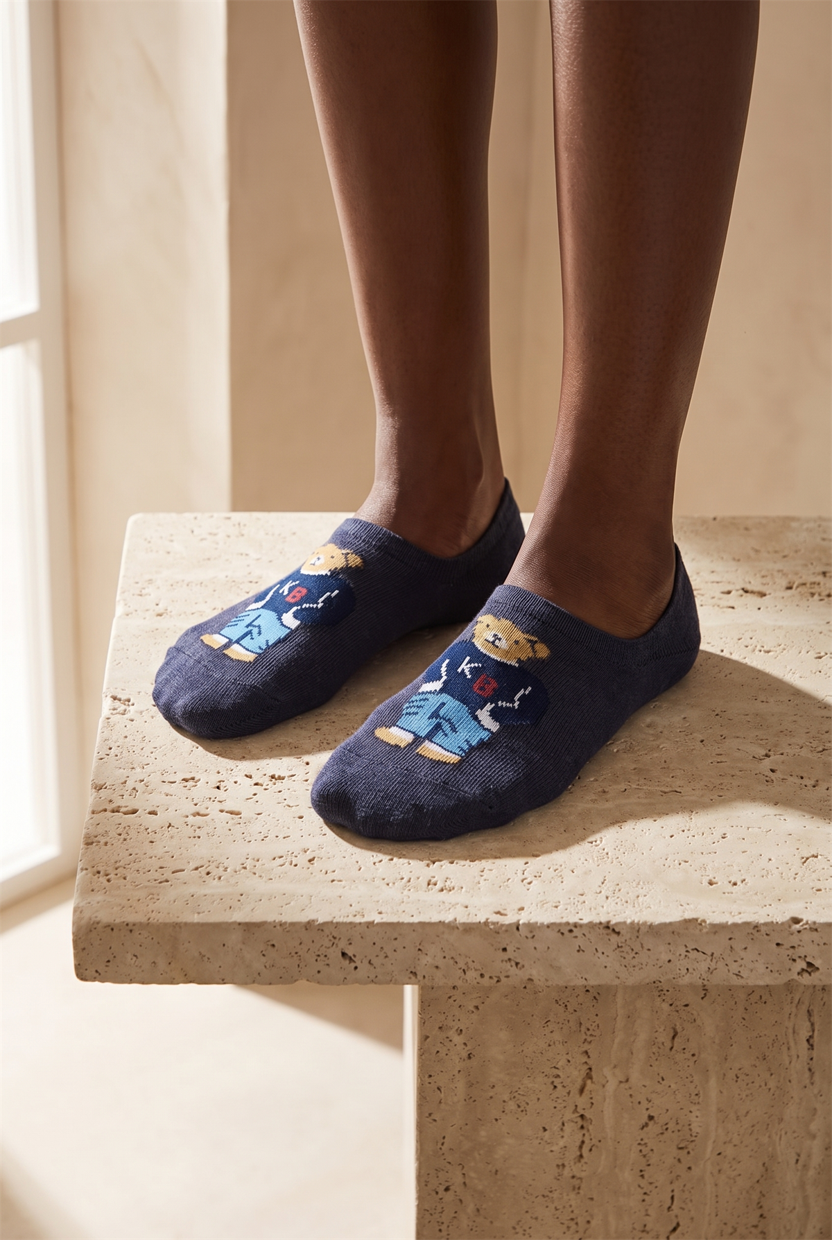 Teddy Unısex Invısıble Socks Navy Blue