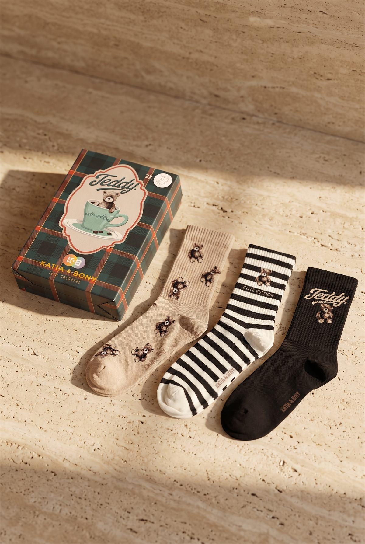 3Pck Teddy Boxed Unısex Socket Socks Multıcolored