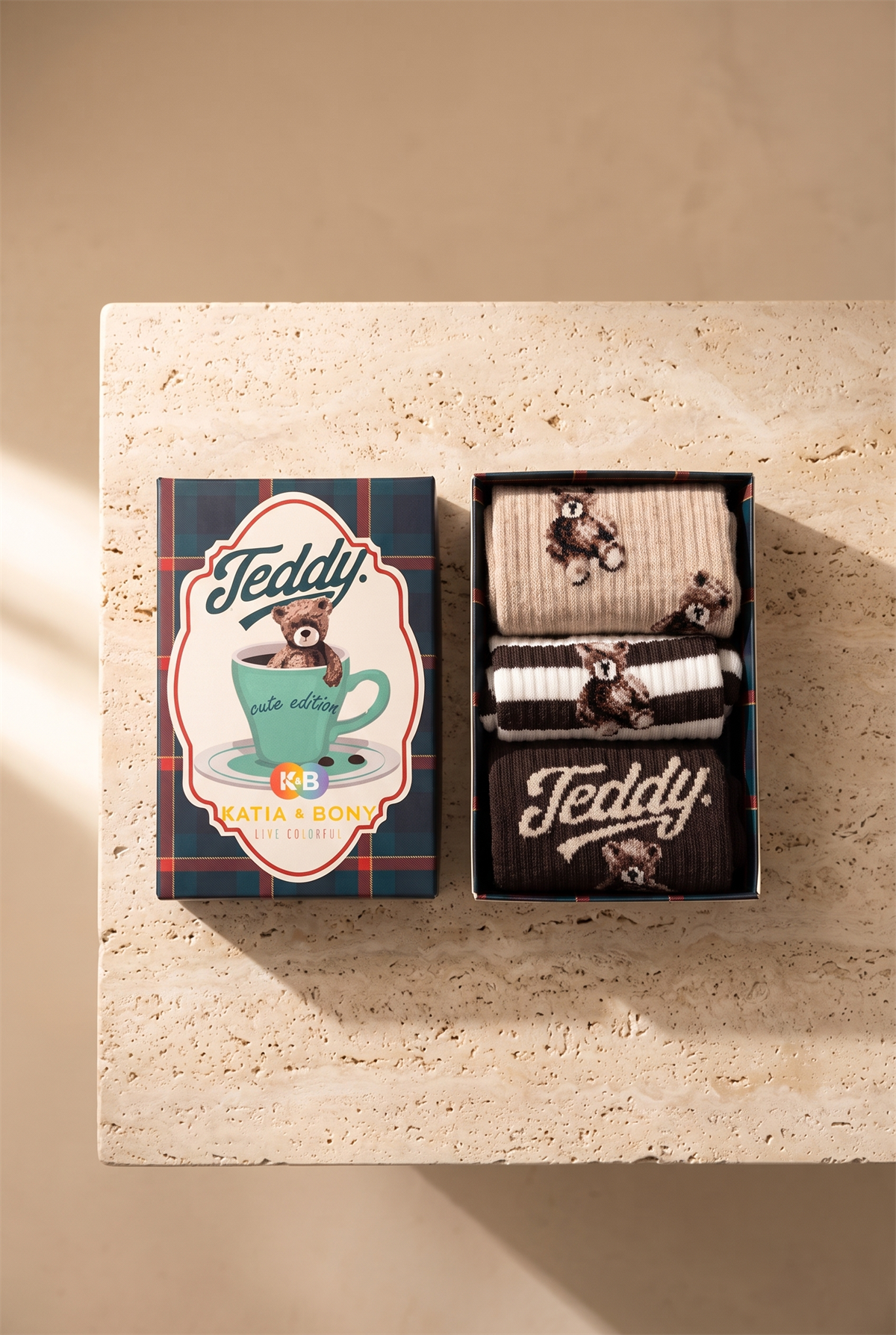 3Pck Teddy Boxed Unısex Socket Socks Multıcolored