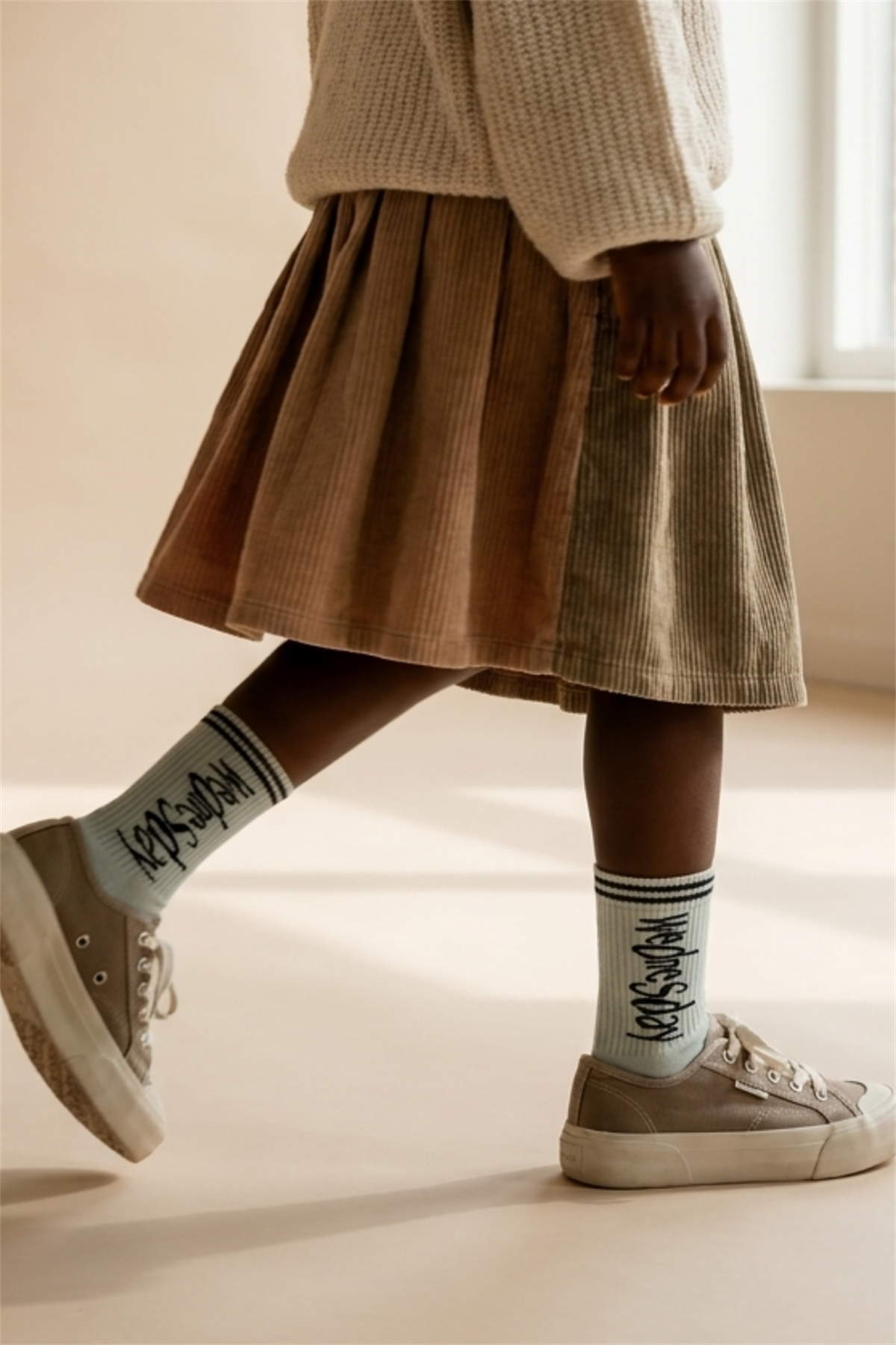 Weekdays Yazılı Açık Mavi Çocuk Soket Çorap