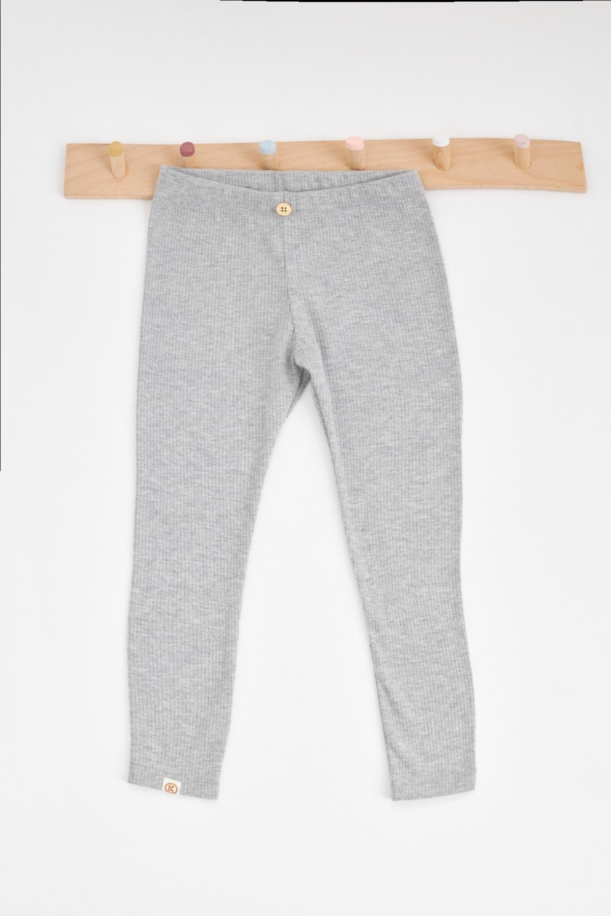 Girls Melange Colored Ribbed Summer Leggings