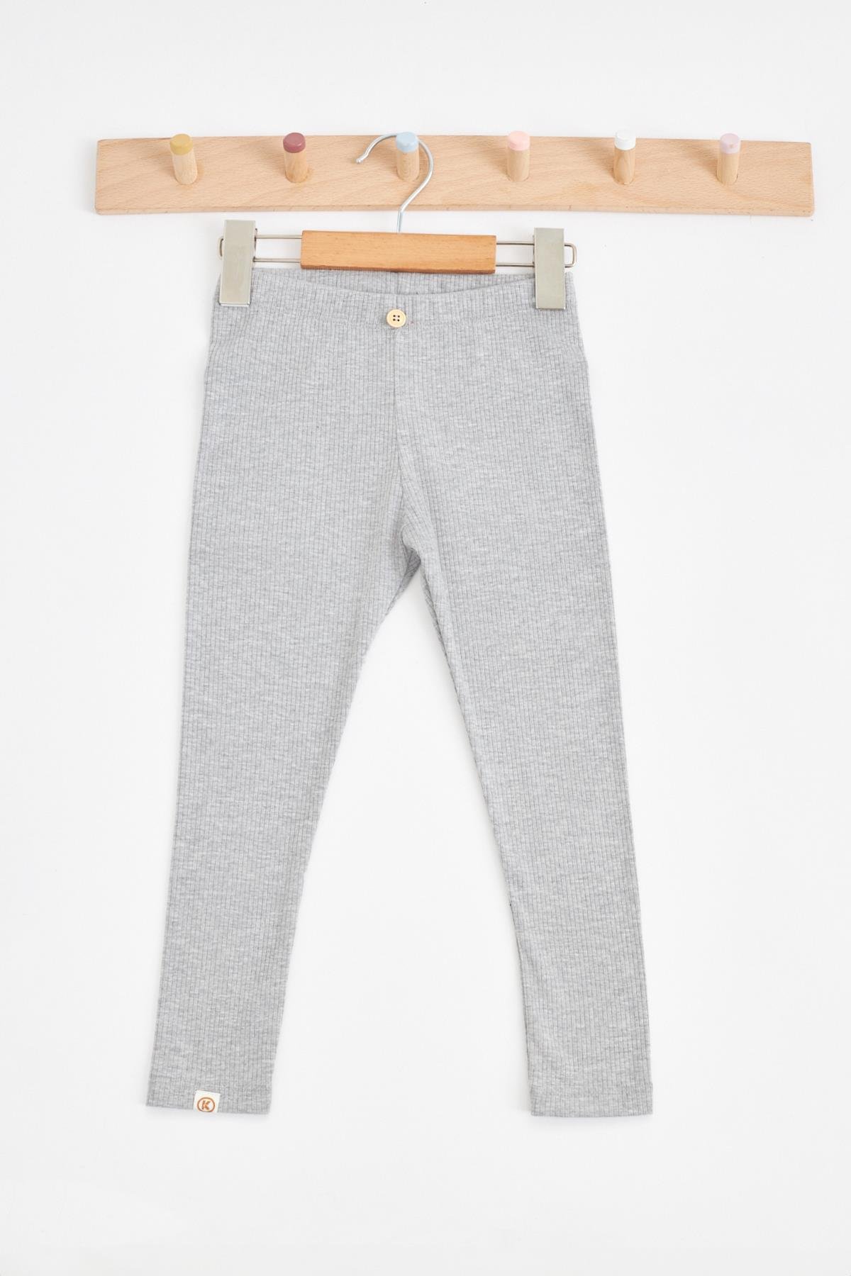 Girls Melange Colored Ribbed Summer Leggings