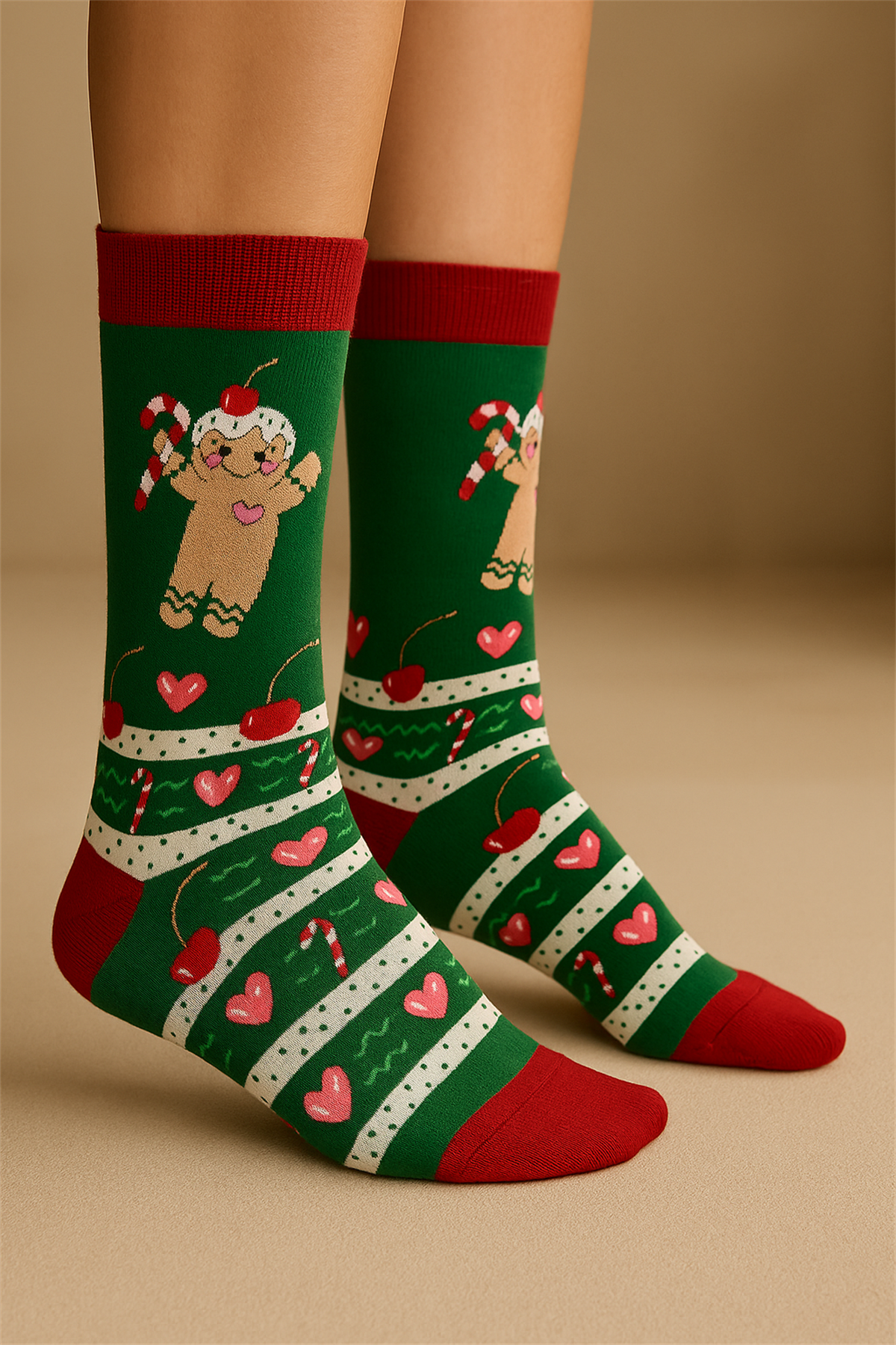 New Year Socket Socks Green