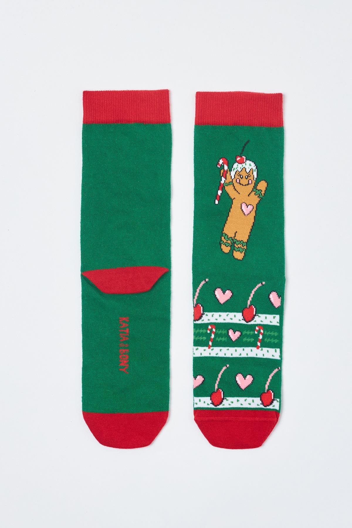 New Year Socket Socks Green