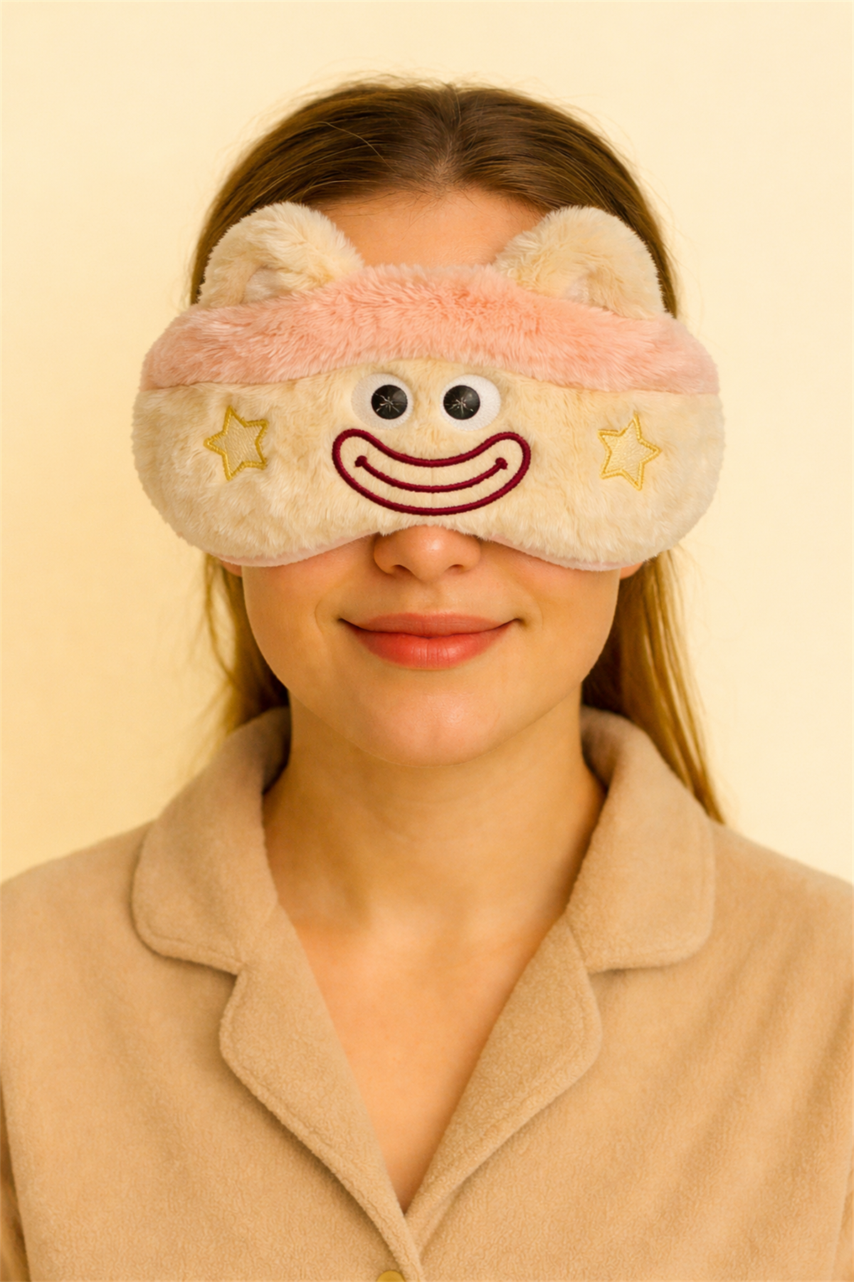 Star Embroidered Eye Sleep Headband Pink