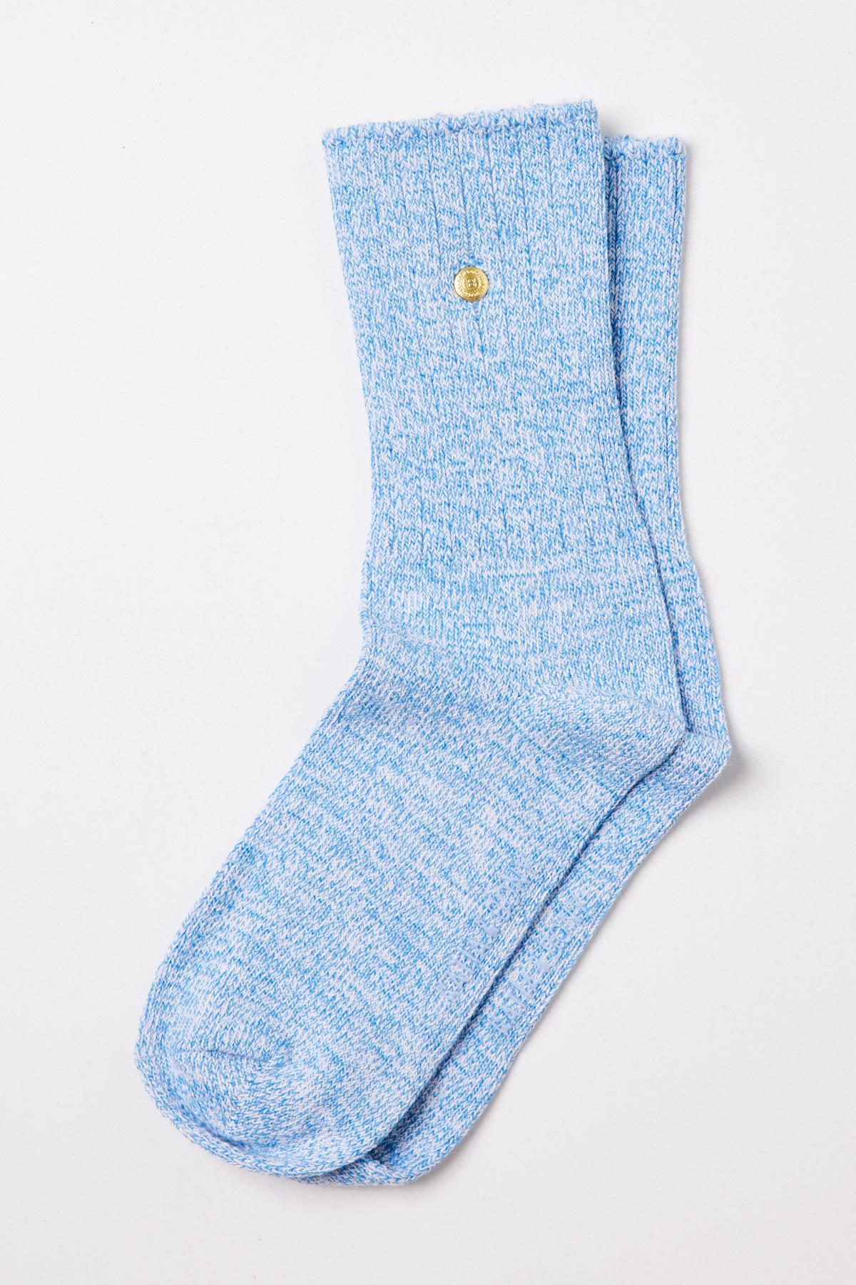 Zımbalı Mavi Melanj Soket Çorap
