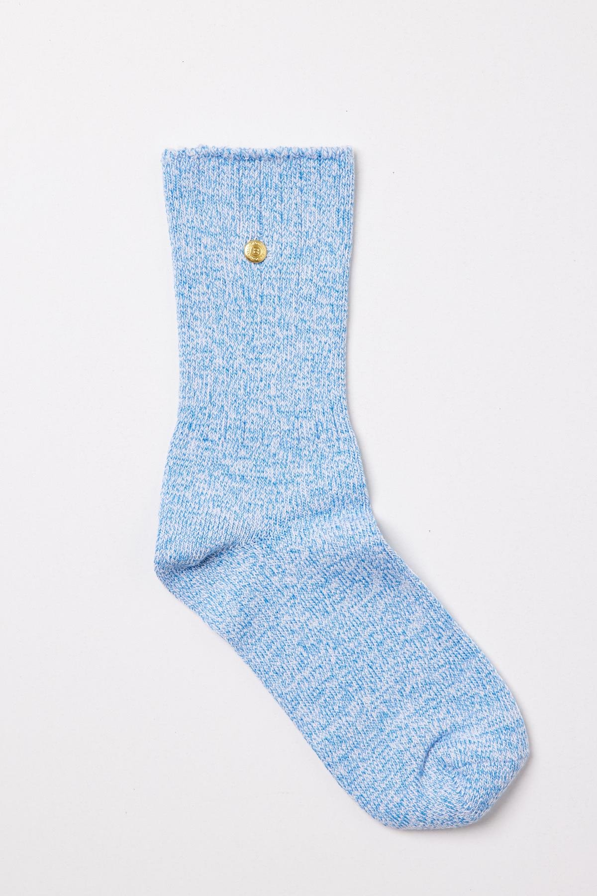 Zımbalı Mavi Melanj Soket Çorap