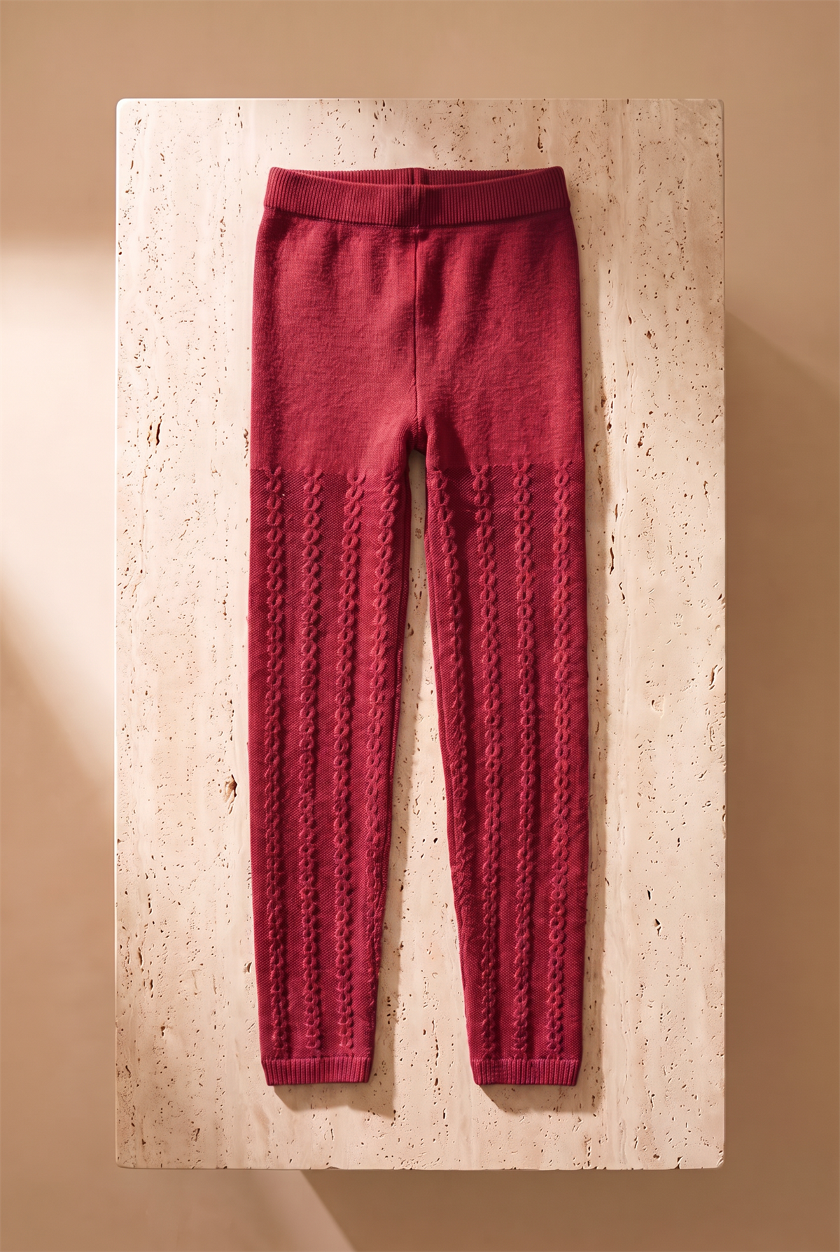 Chain Patterned Childrens Tights Red