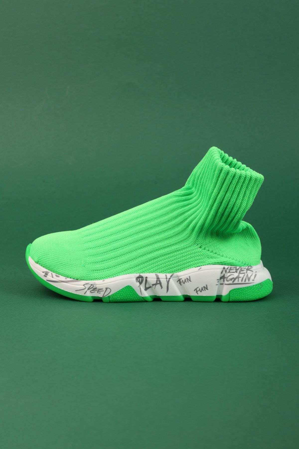 Derby Çorap Ayakkabı Yeşil