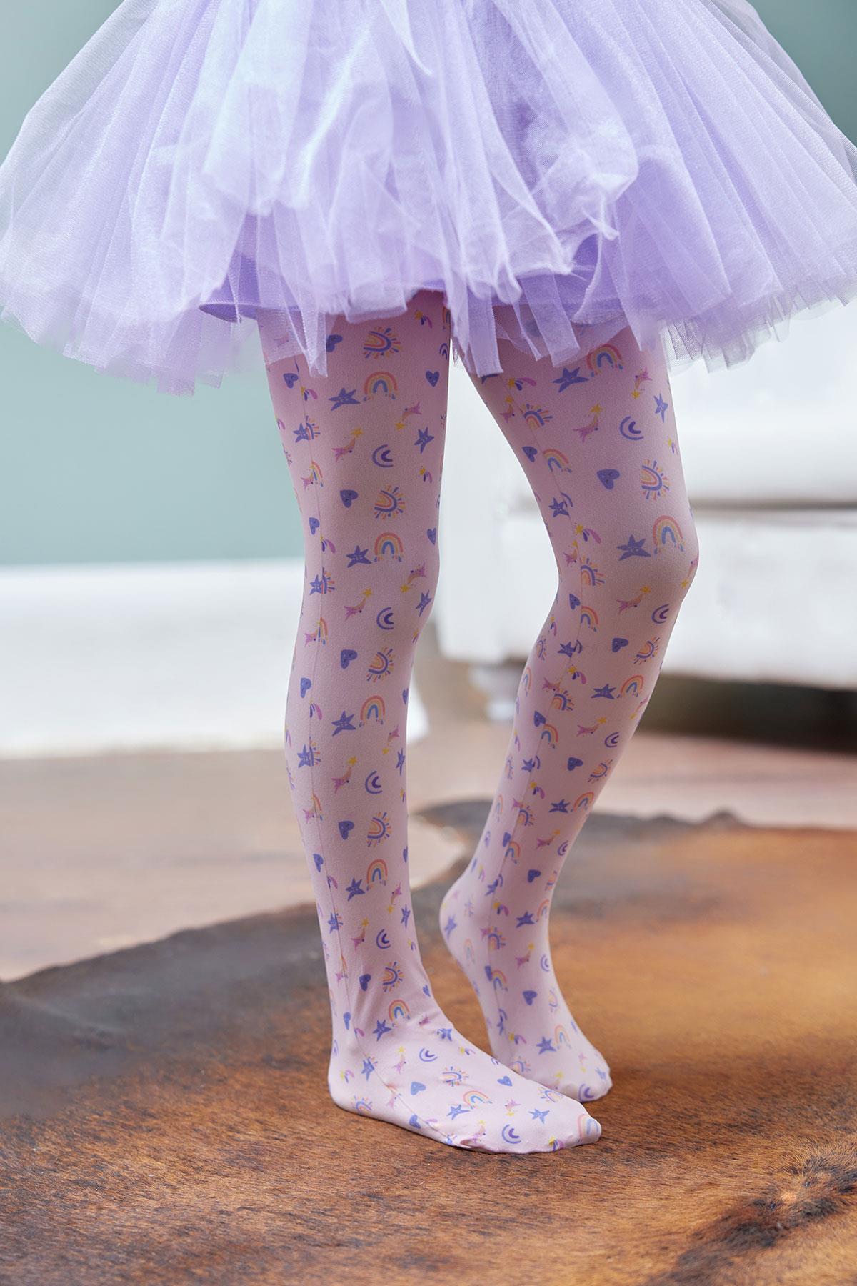 2 li Paket Fairytale Kız Çocuk Külotlu Çorap Beyaz/Pembe