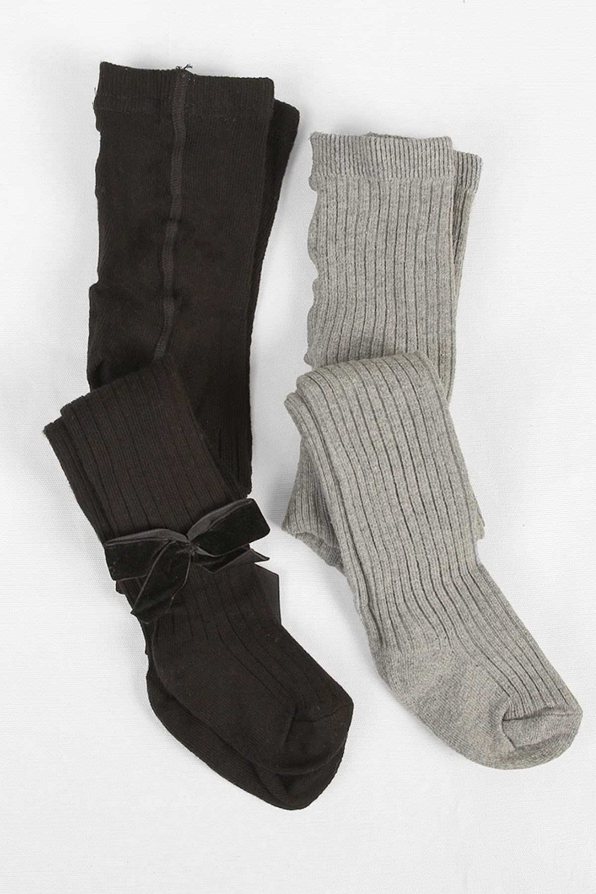 2'li Paket Party Kız Çocuk Külotlu Çorap Siyah/GREY