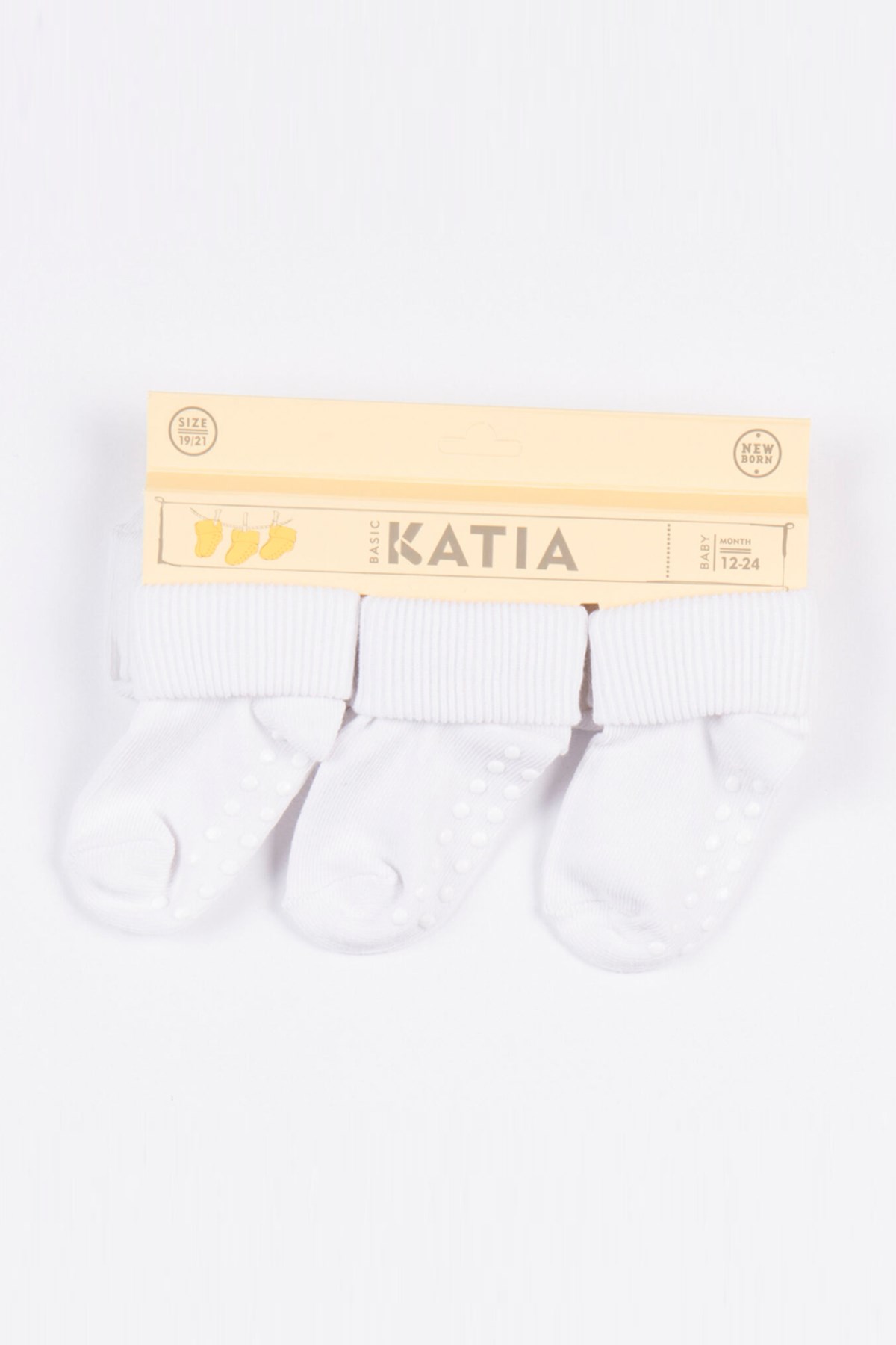 3 lü Paket Yenidoğan Bebek Soket Çorap Beyaz/Beyaz/Beyaz