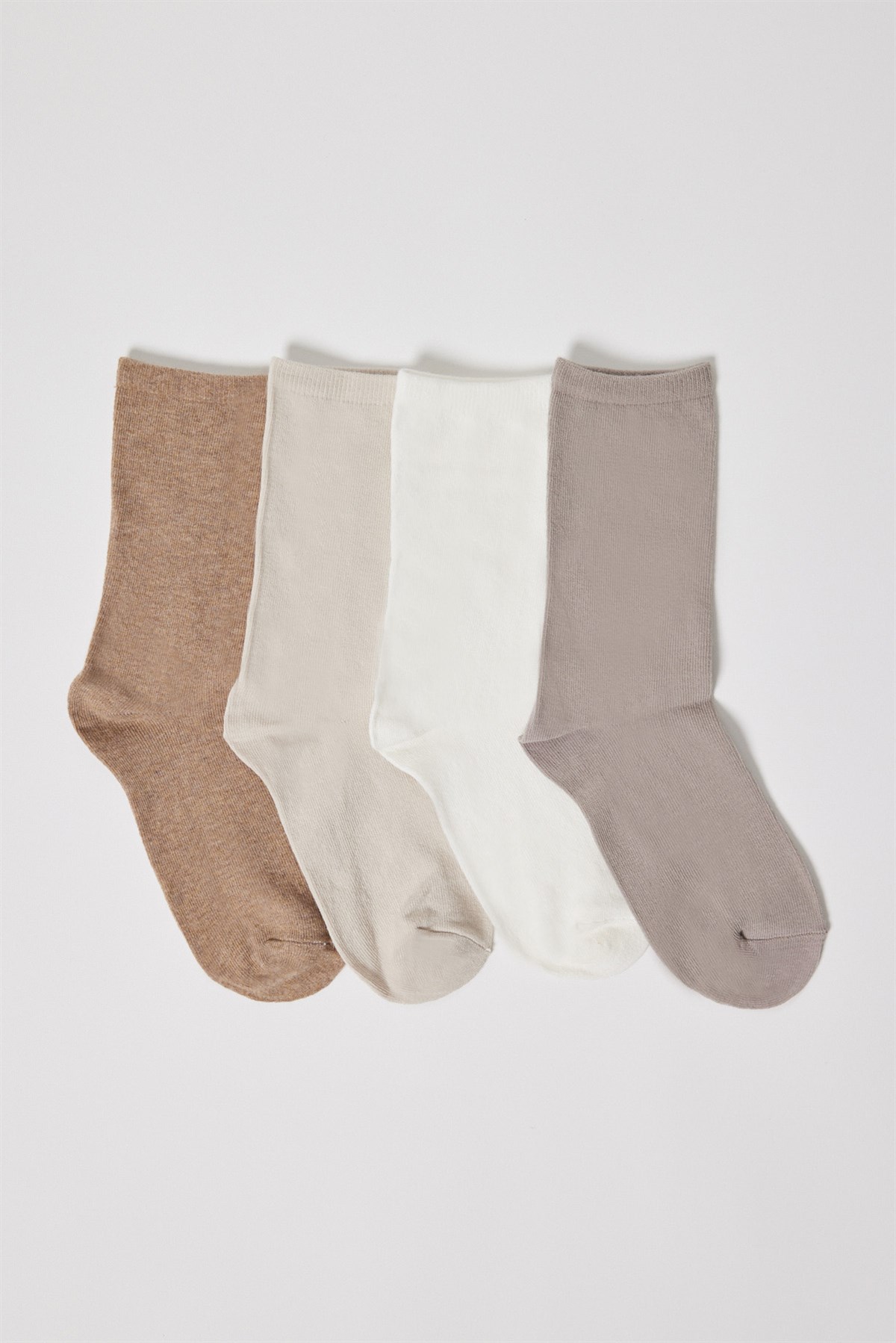 4'Lü Paket Kadın Soket Çorap Desenli