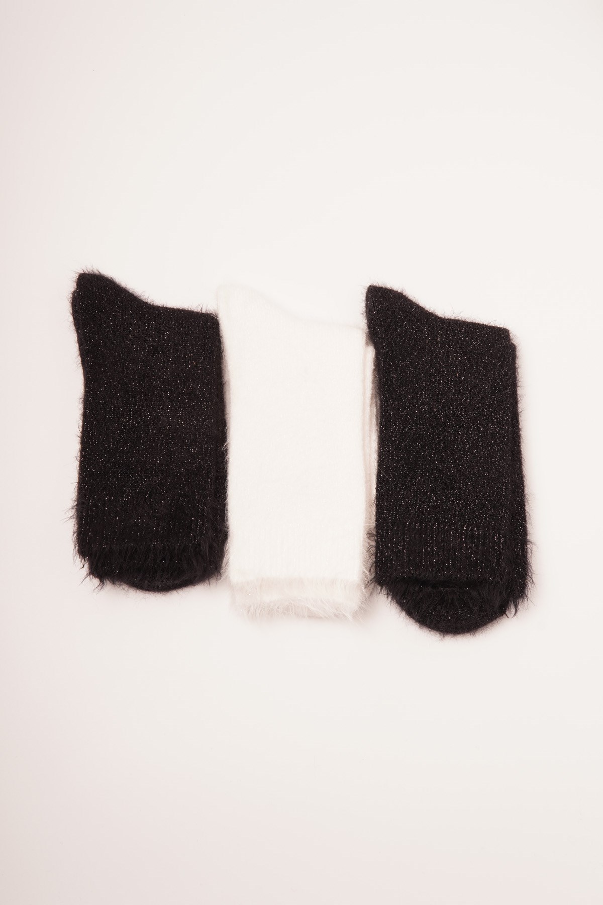 Katia and Bony 3 lü Paket Angora Kadın Soket Çorap Siyah/Beyaz. 3