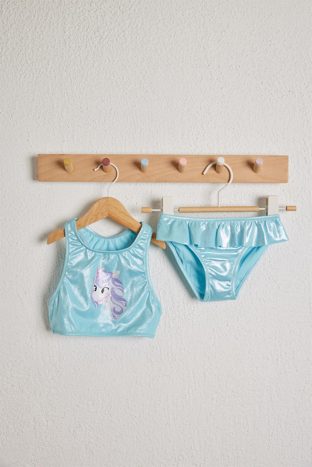 Little Unicorn Kız Çocuk Bikini Takım Turkuaz