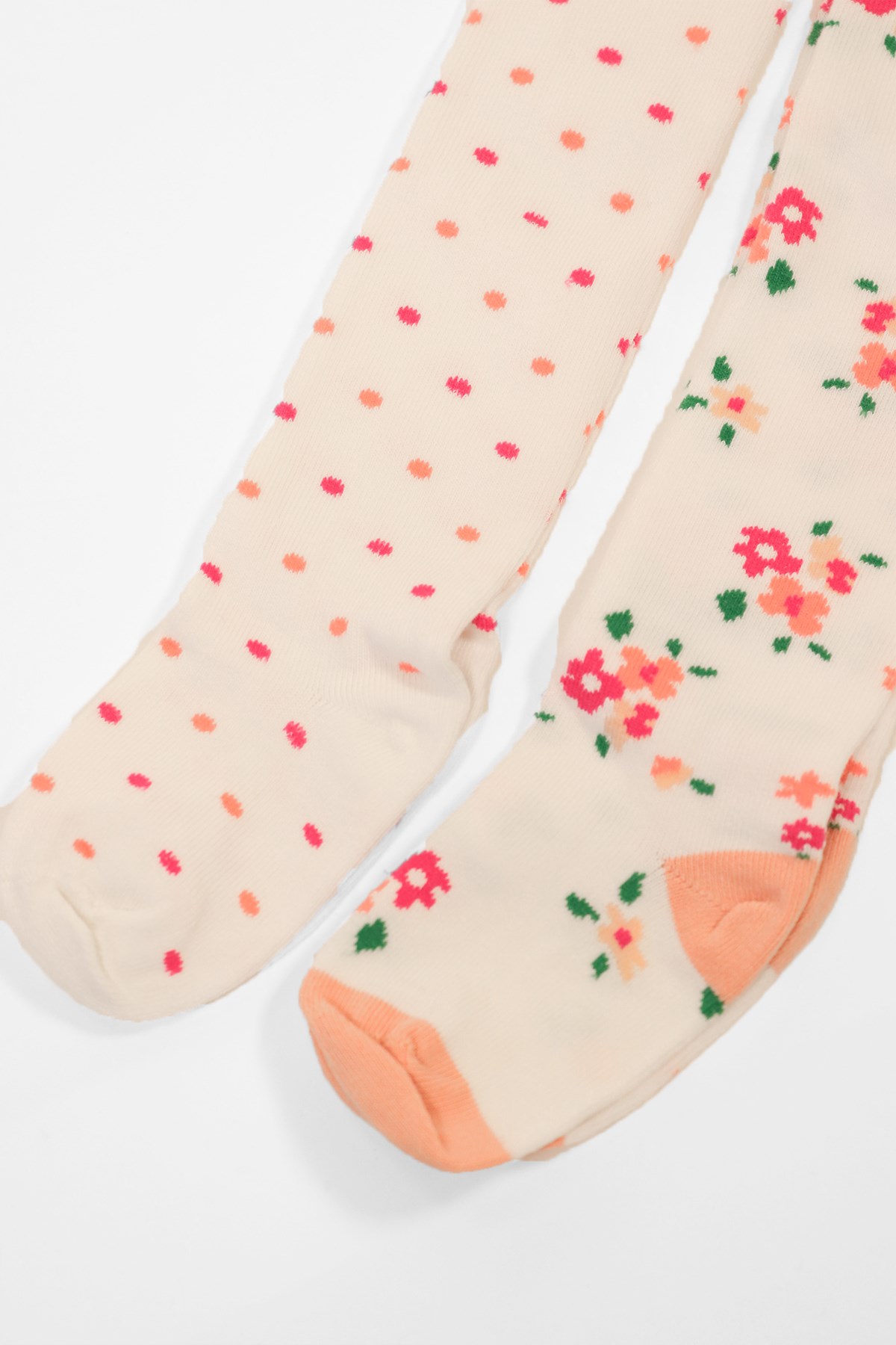 2'li Paket Çocuk Külotlu Çorap Desenli