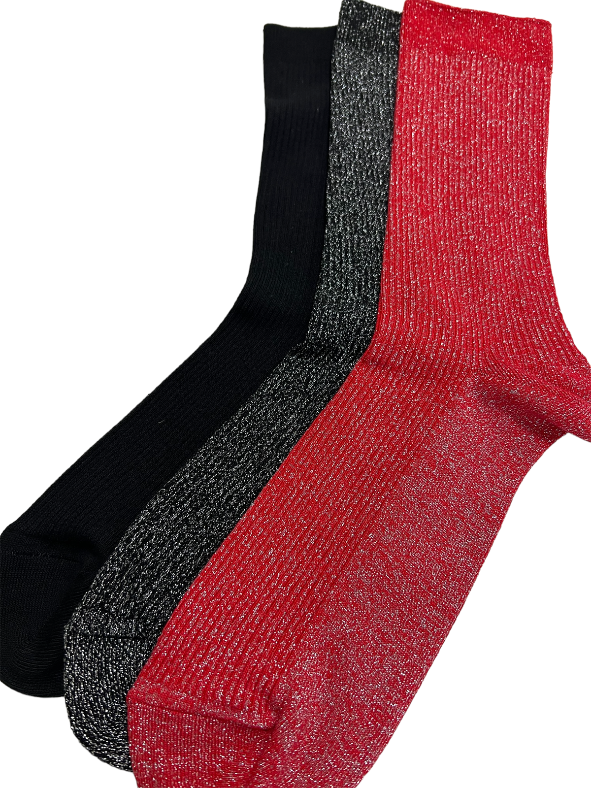 3'Lü Paket Kadın Soket Çorap Desenli