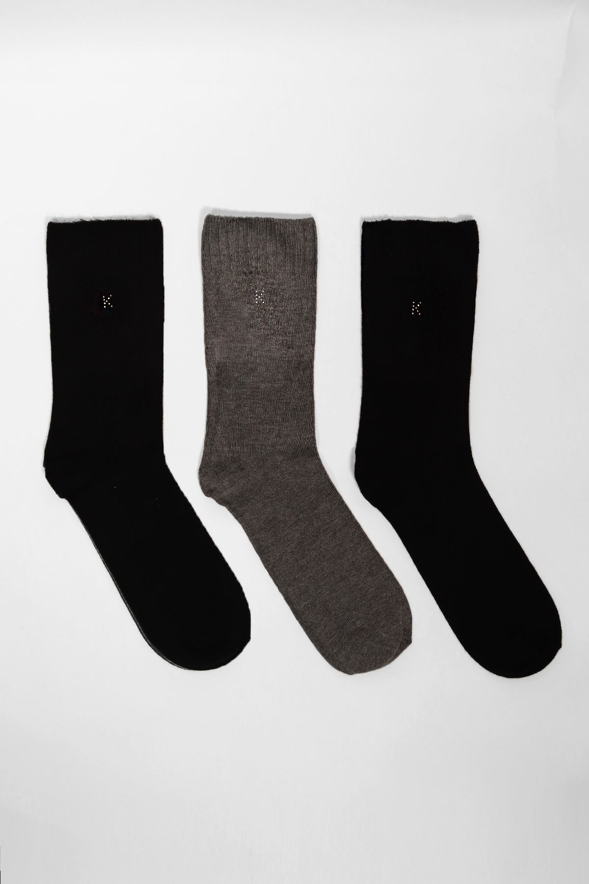 3'lü Paket Melissa Modal Kadın Çorap BLACK-ANTRACITE-BLACK