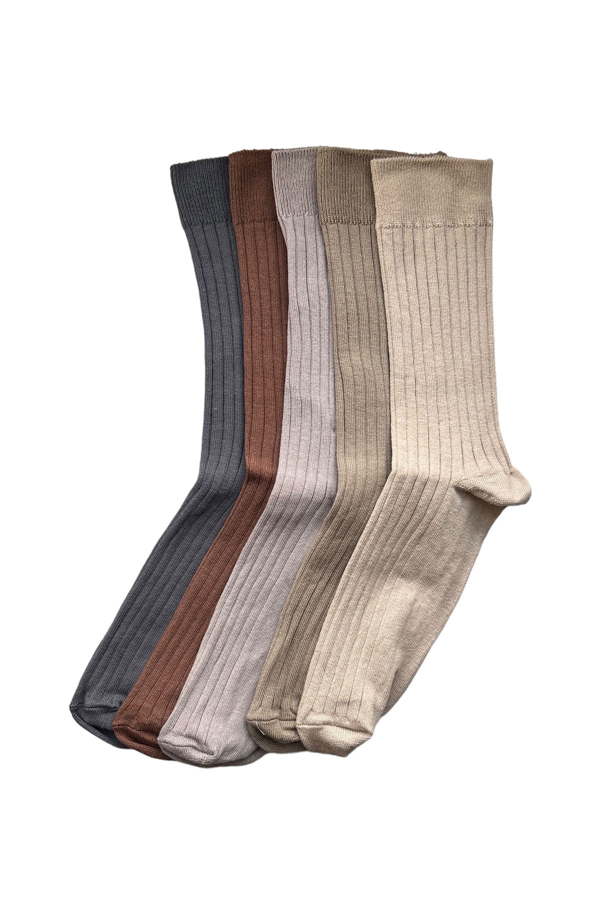 5'Li Paket Kadın Soket Çorap Desenli