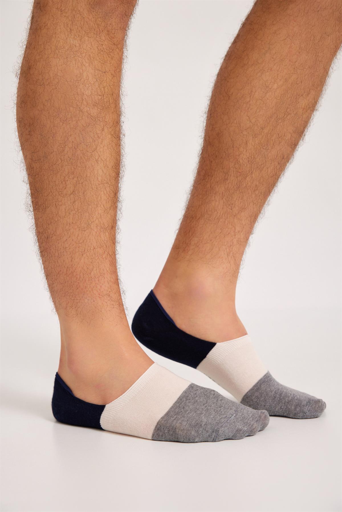 6'lı Paket Stripe Erkek Görünmez Çorap Desenli