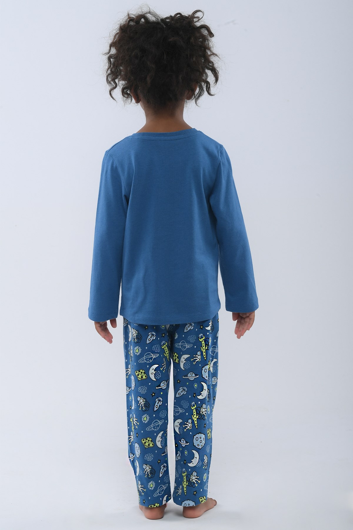 Blue Space Kız Çocuk Pijama Takımı MAVİ