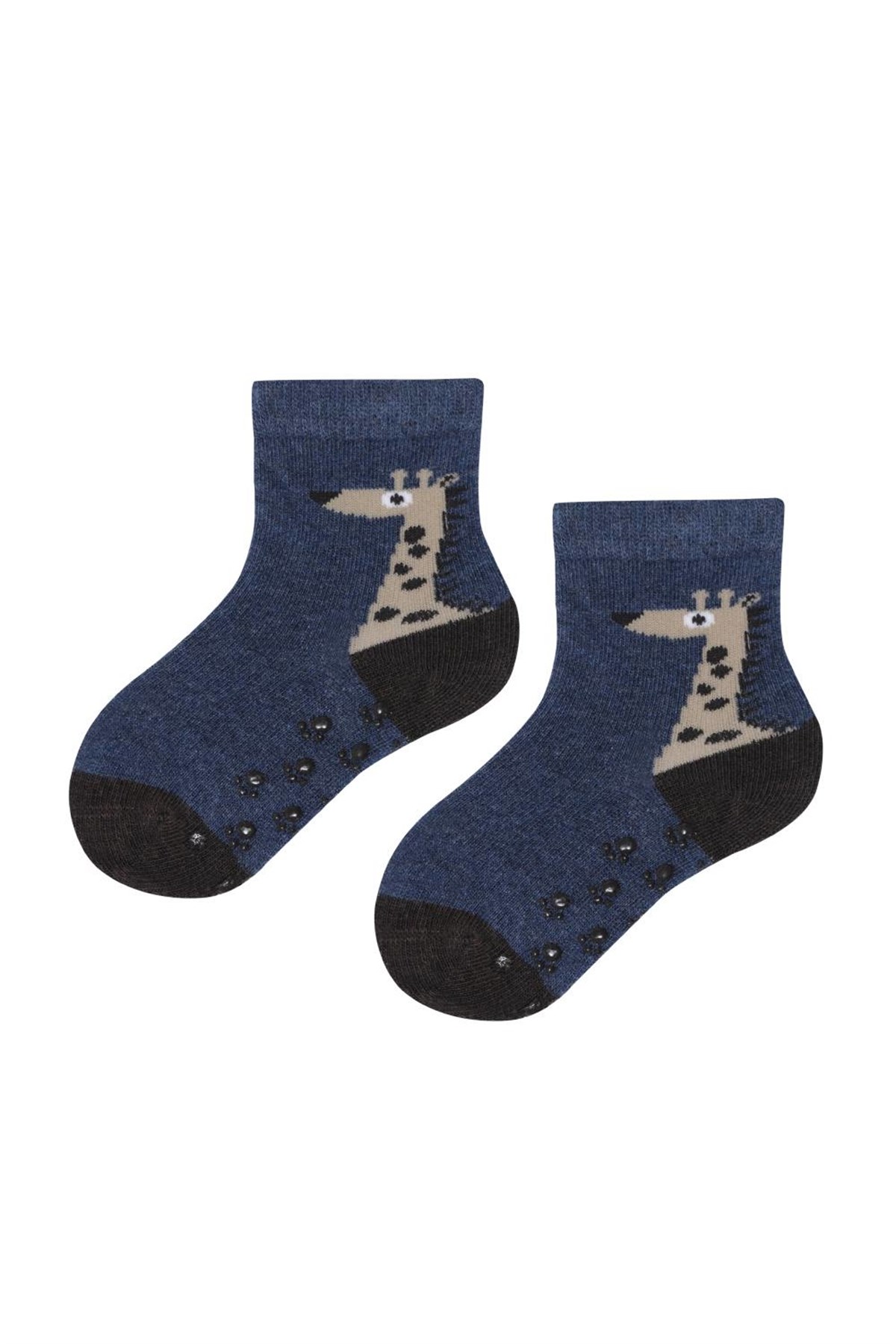 Giraffe Bebek Soket Çorap 2'li-MAVİ/Bej