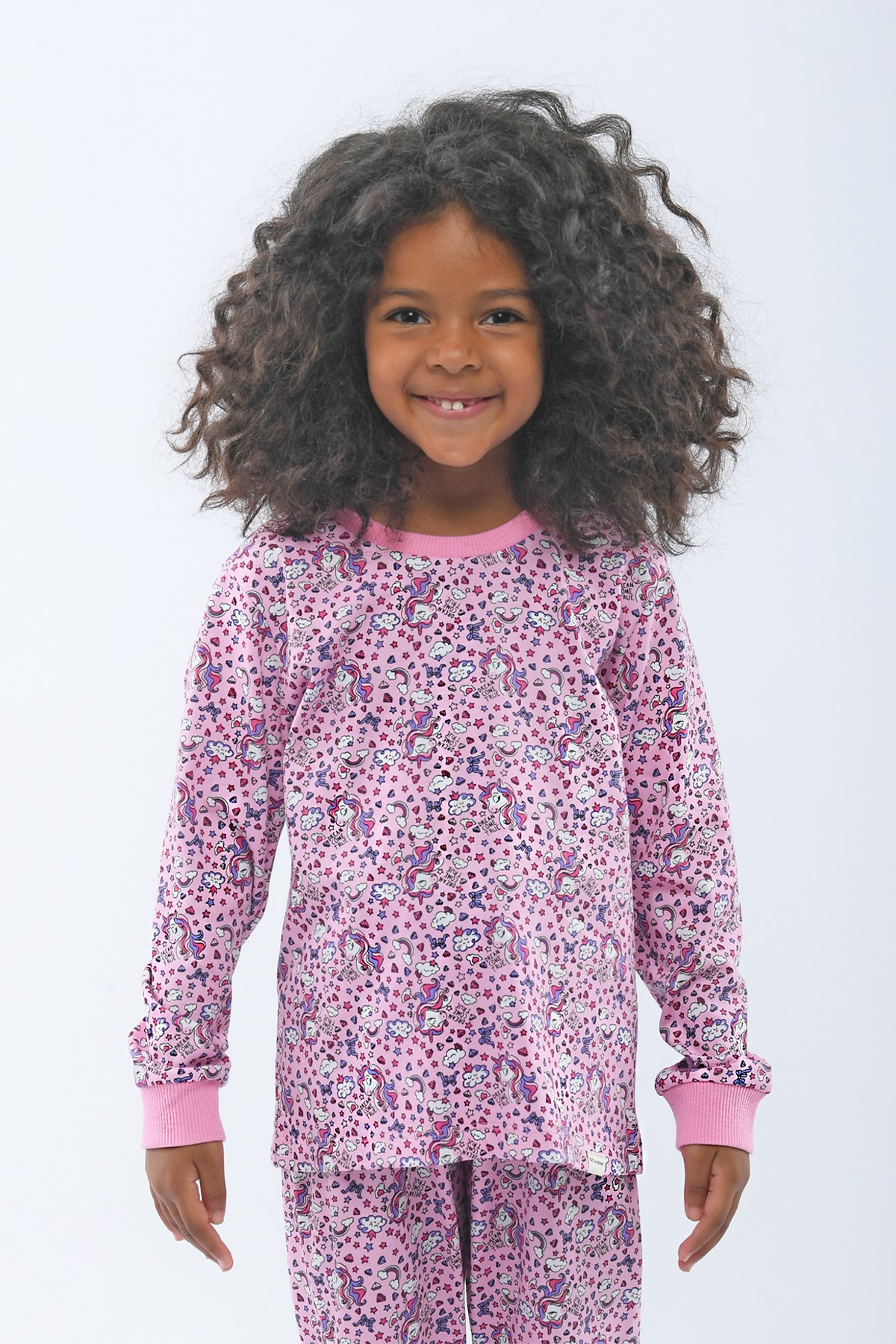 Over The Rainbow Kız Çocuk Pijama Üst Desenli
