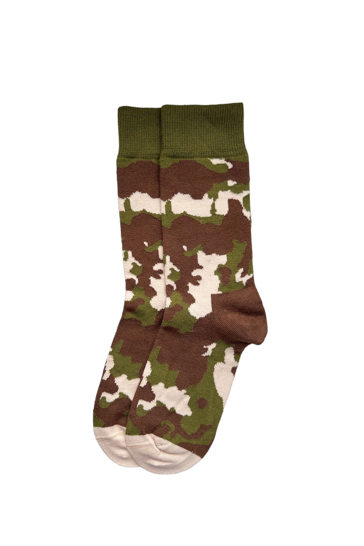 Pamuklu Desenli Unisex Soket Çorap Yeşil