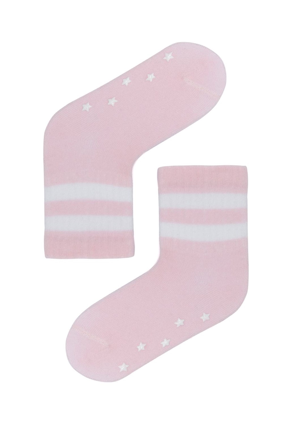 Star Bebek Soket Çorap-Beyaz/Pembe