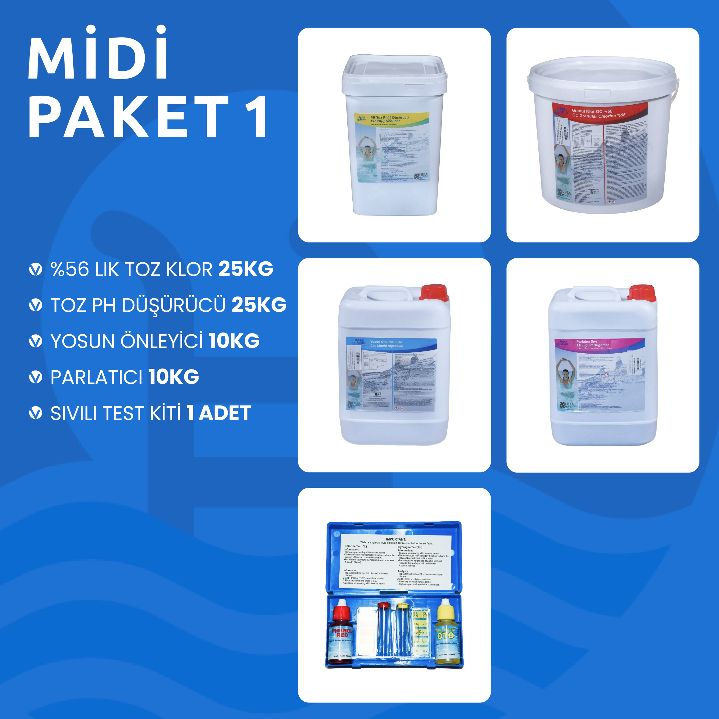 Havuz Bakım Seti Midi Paket 1