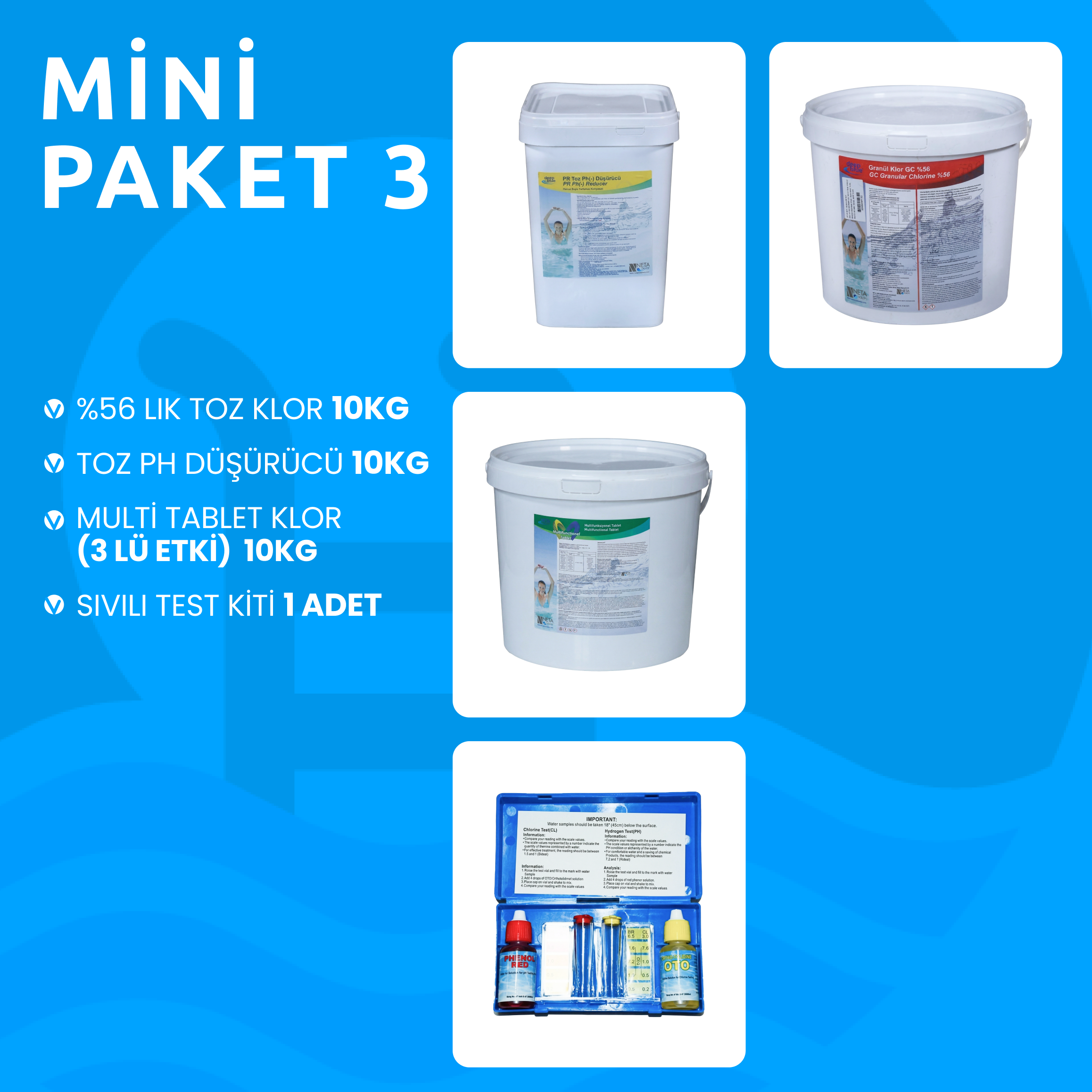 Havuz Bakım Seti Mini Paket 3
