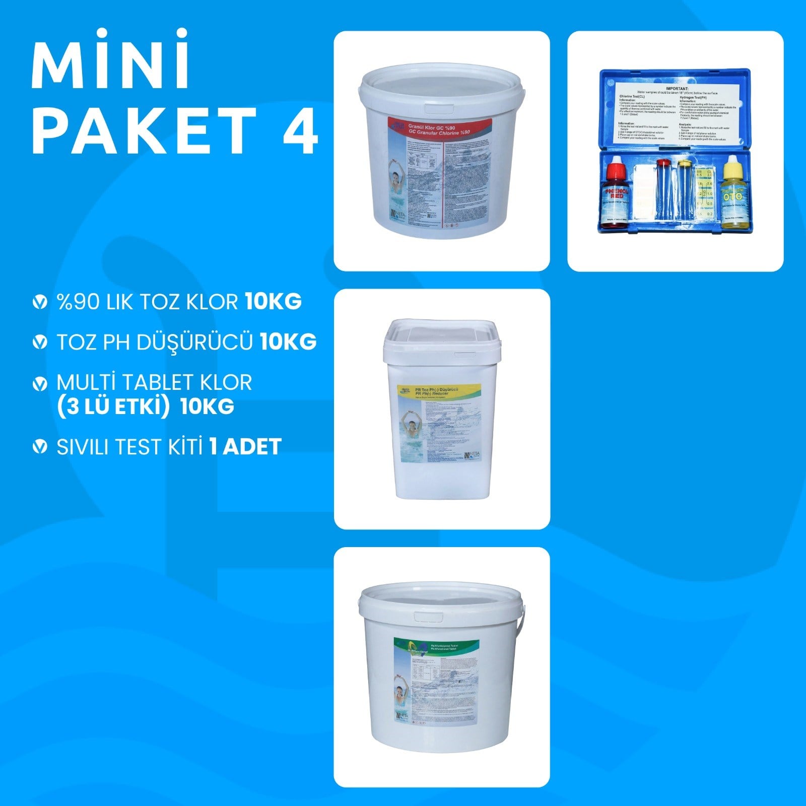 Havuz Bakım Seti Mini Paket 4