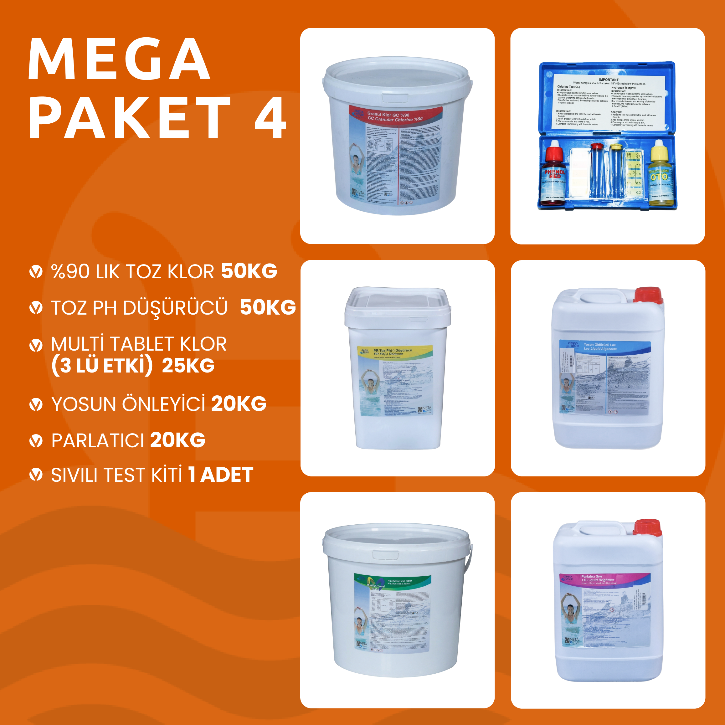  Havuz Bakım Seti Mega Paket 4
