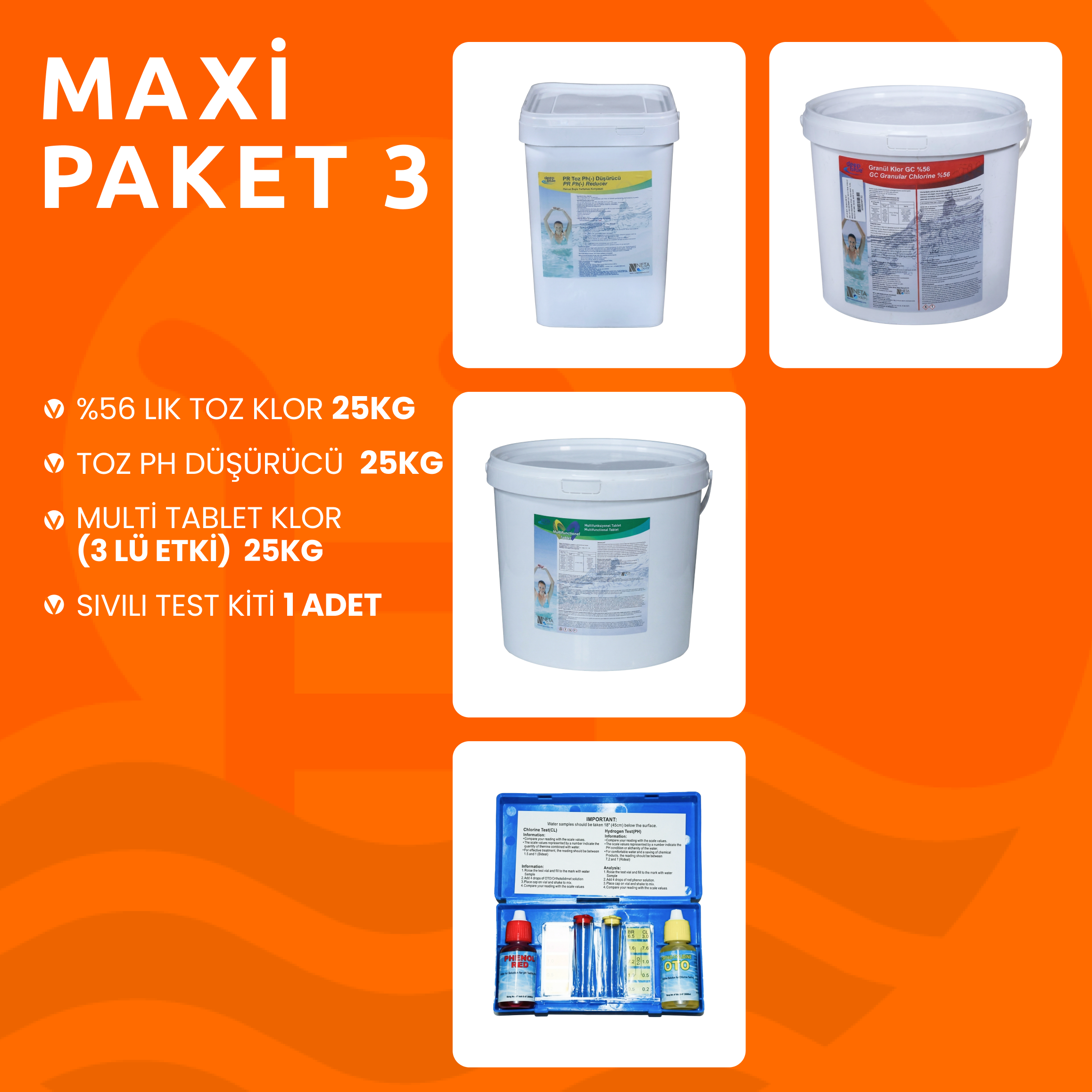 Havuz Bakım Seti Maxi Paket 3