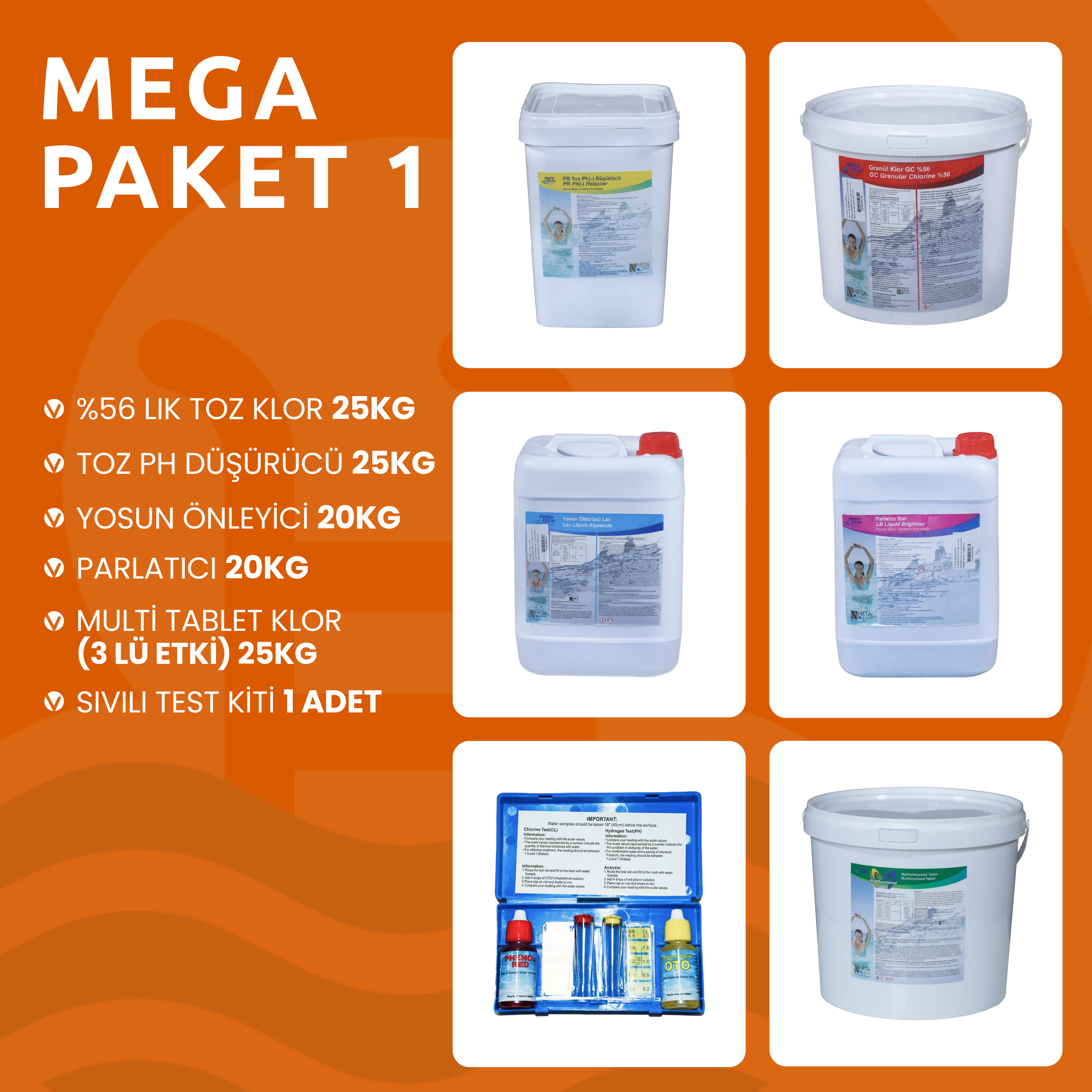 Havuz Bakım Seti Mega Paket 1