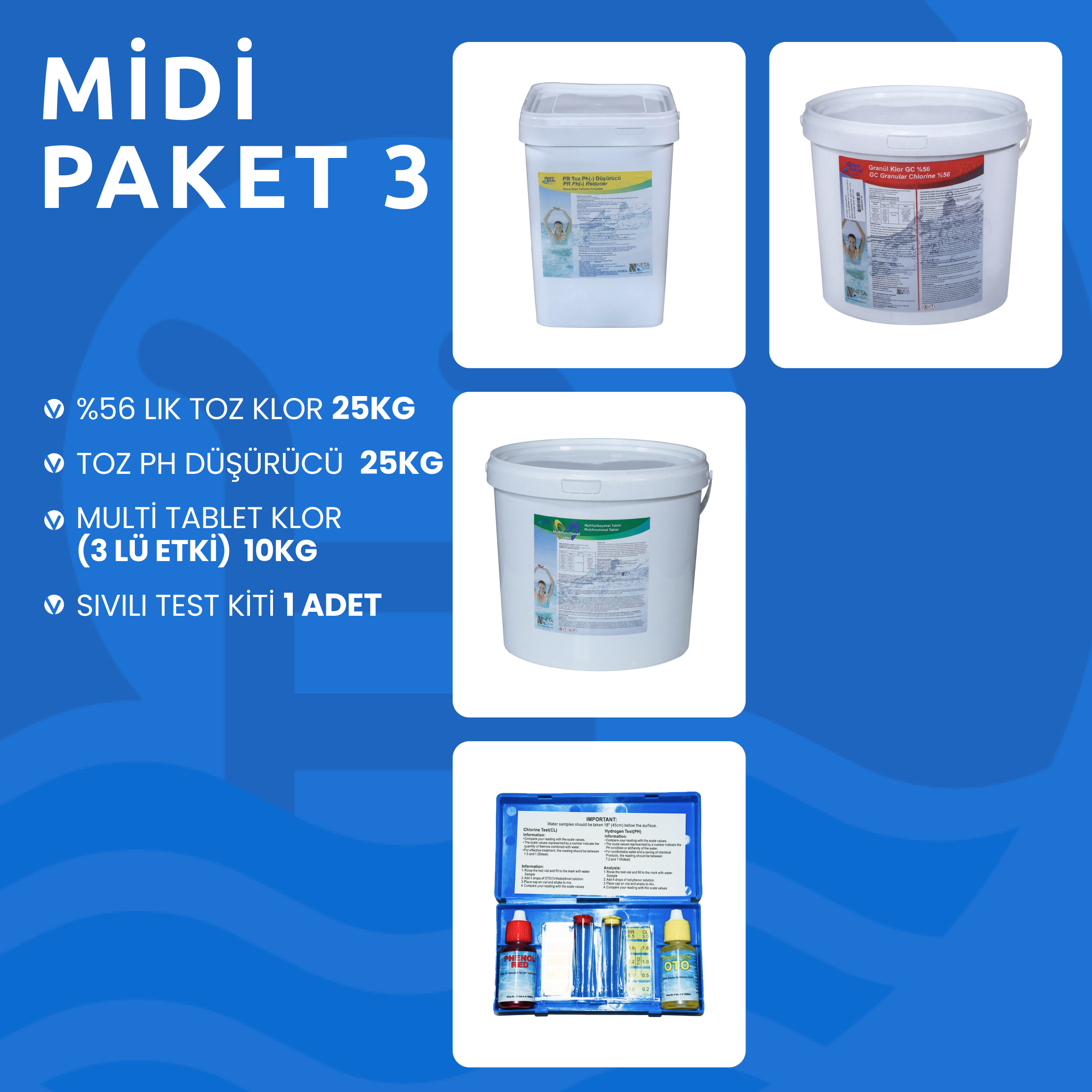 Havuz Bakım Seti Midi Paket 3